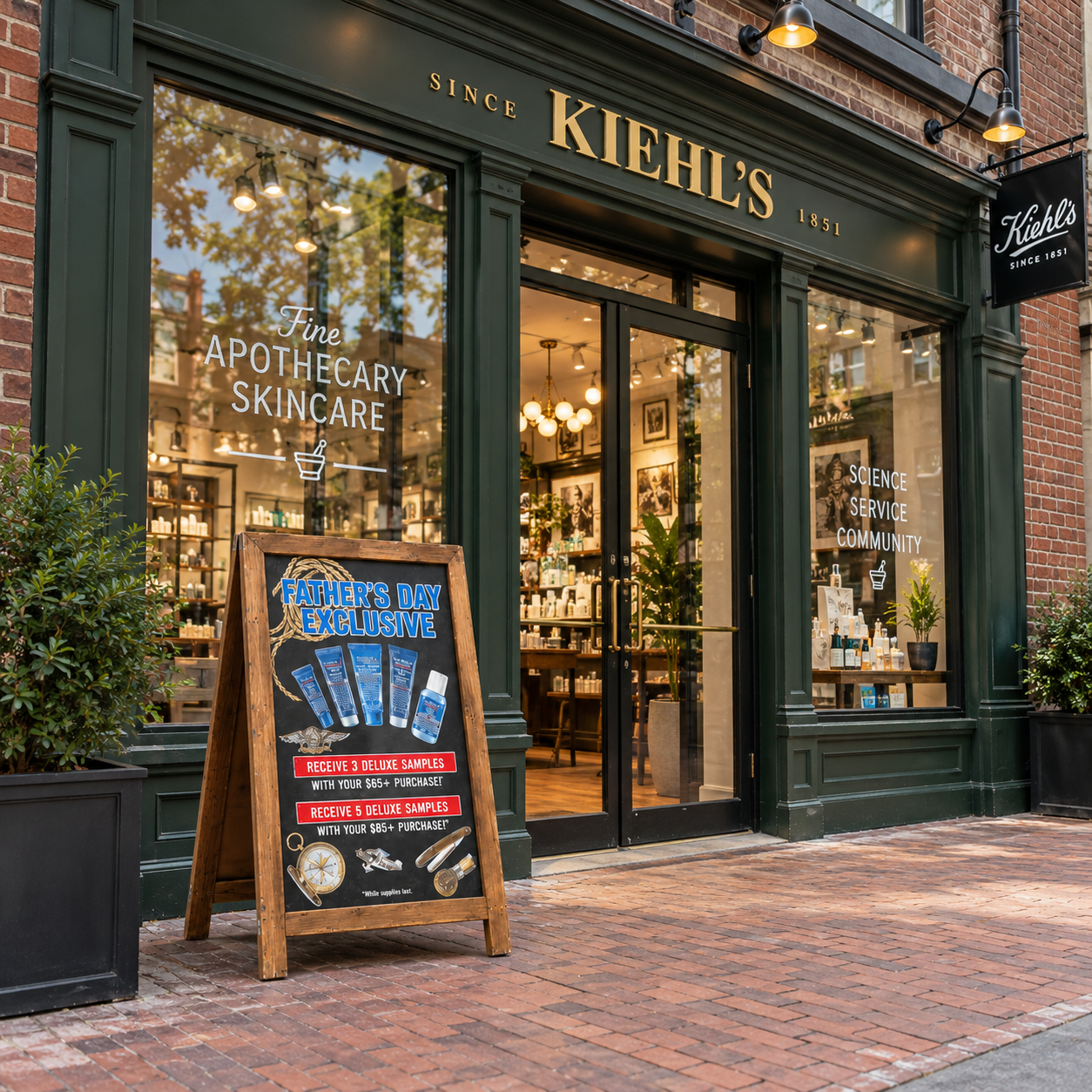 Kiehl’s Apothecary Storefront with Father’s Day Sign.png