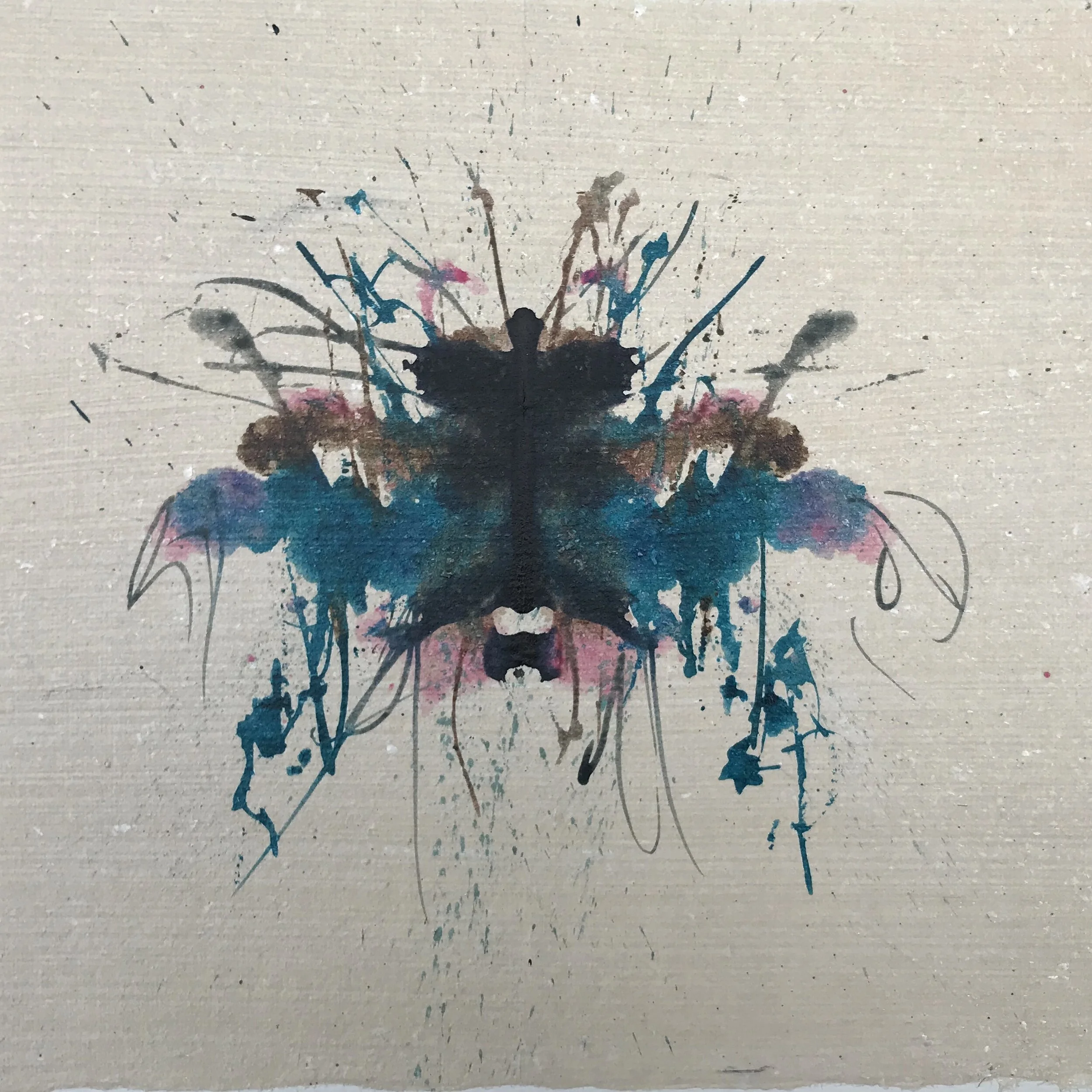  2020 acrylic + iridescent on handmade paper 