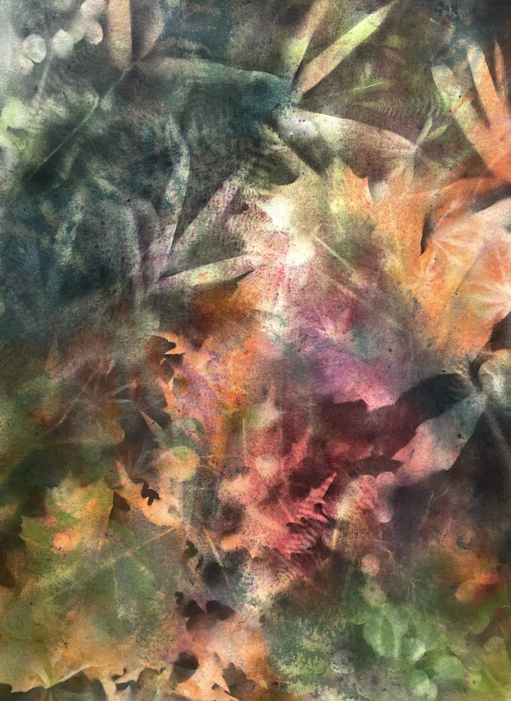  2023 dyes + acrylic on canvas 38x26 in  96x66 cm 