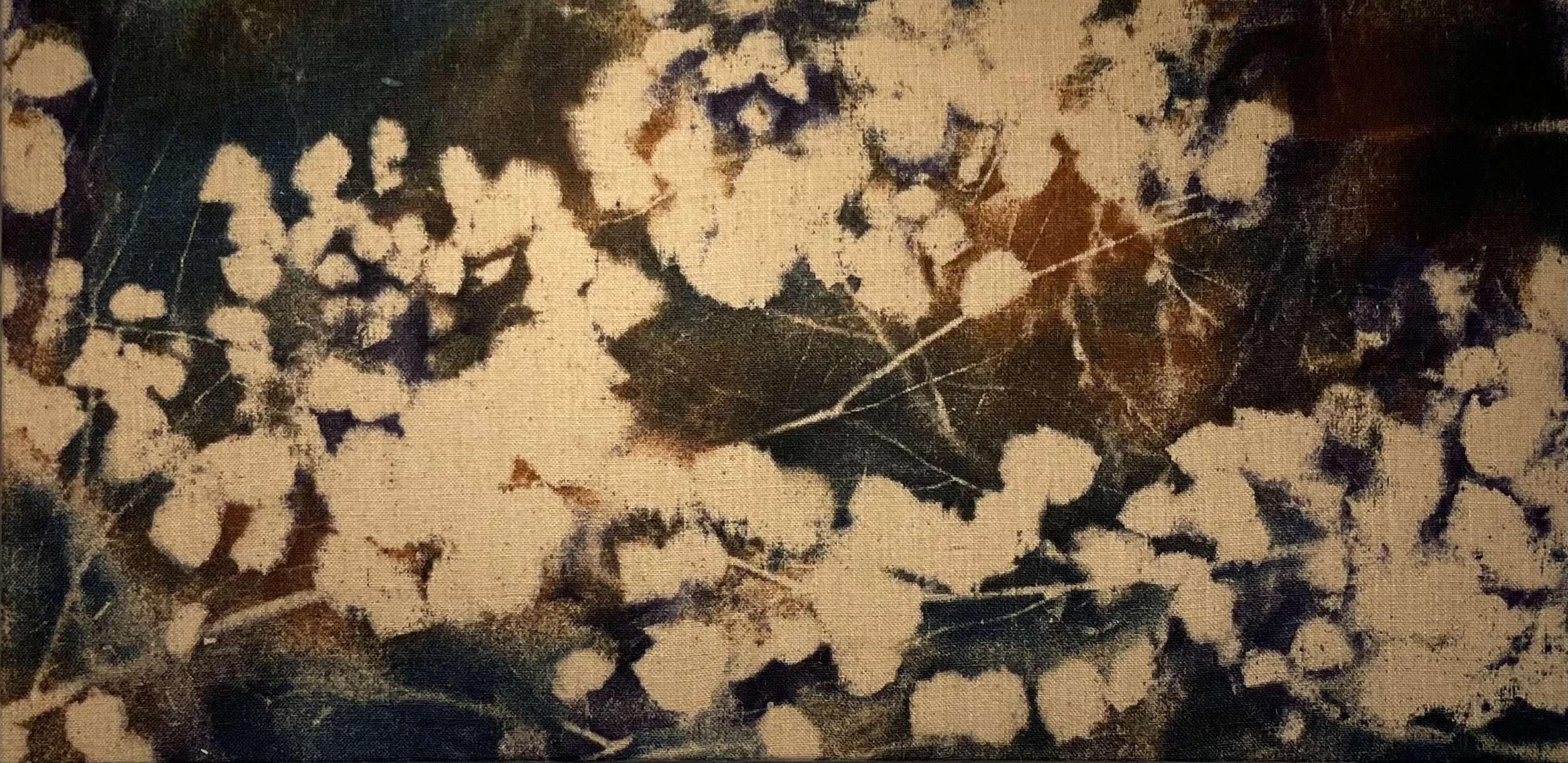  2022 dyes on burlap 24x48 in   66x122 cm 