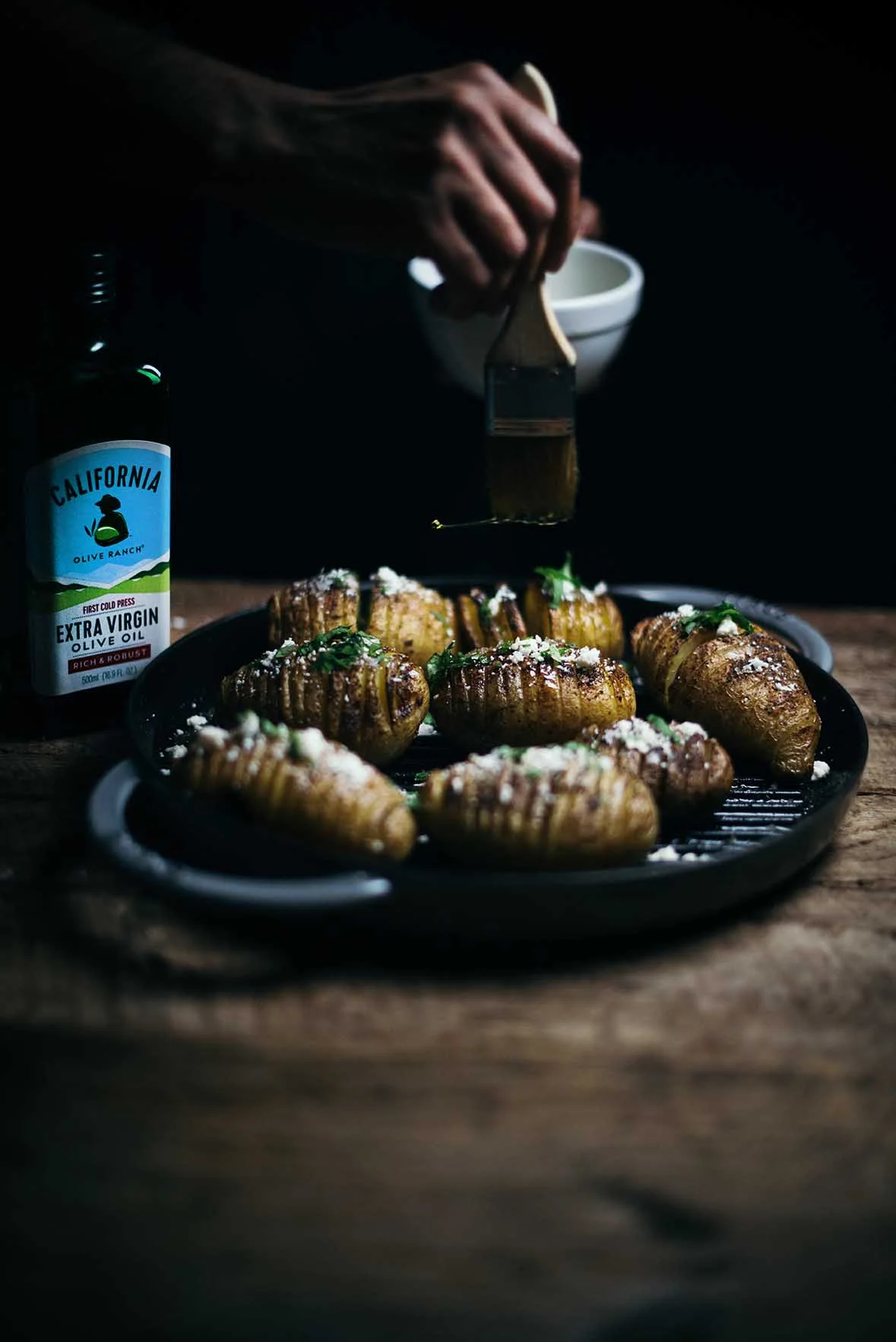 hasselback potatoes with garam masala and cotija