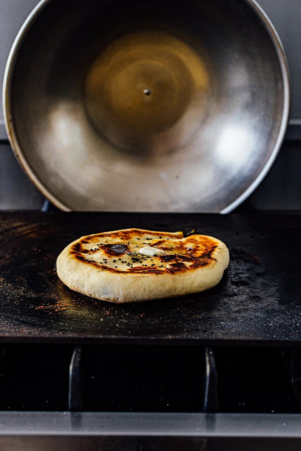 spinach miso mozzarella naan