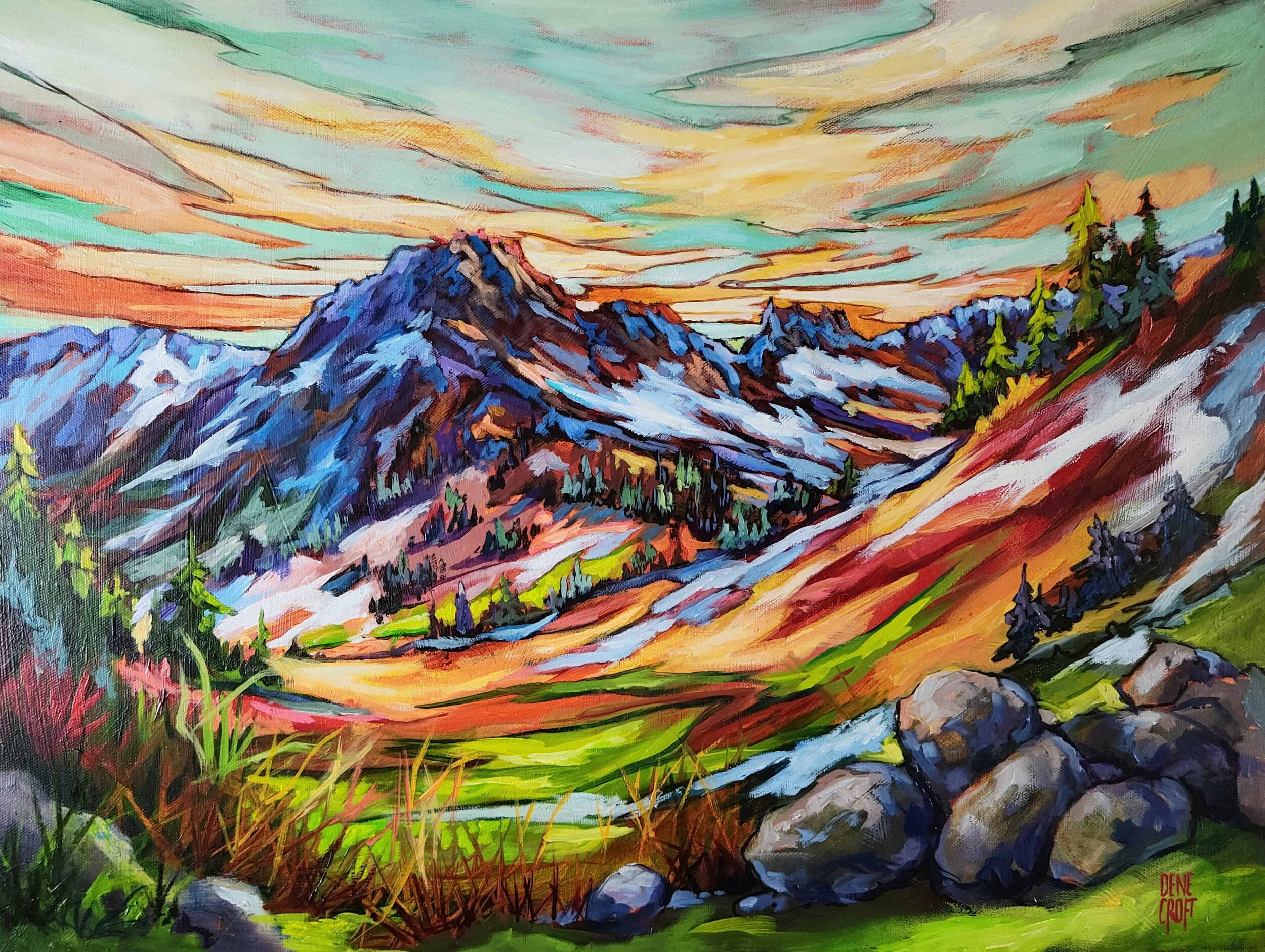 "The colour workshop"  landscapes in oil and acrylic with Dene Croft