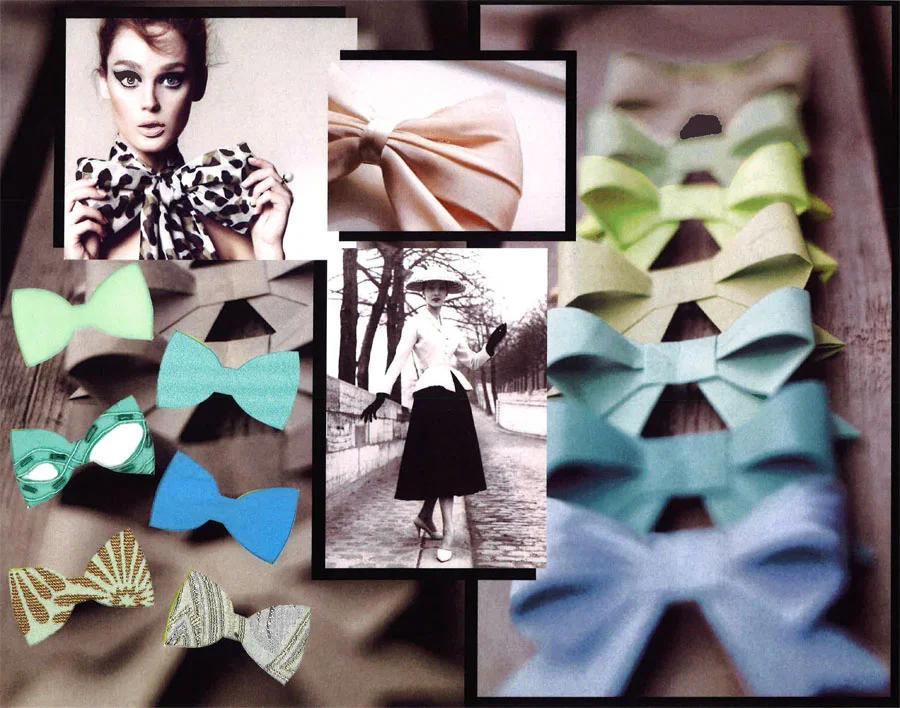  This collection was inspired by Christian Dior's New Look &amp; bows. &nbsp;I wanted these gowns to be more architectural, think Frank Gehry, rather than taking the bows too literally. &nbsp; 