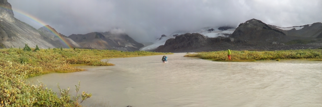 Crossing the Warren Glaciers run off.