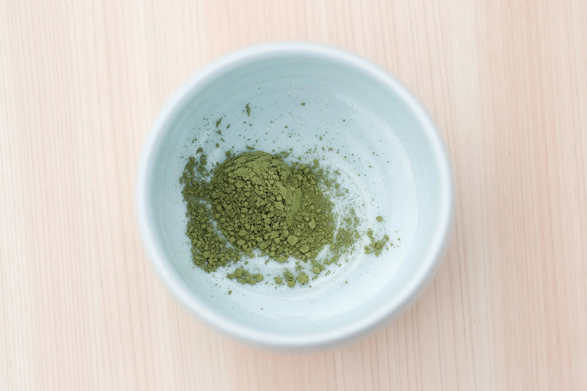 Place your teaspoon of matcha into the matcha bowl.