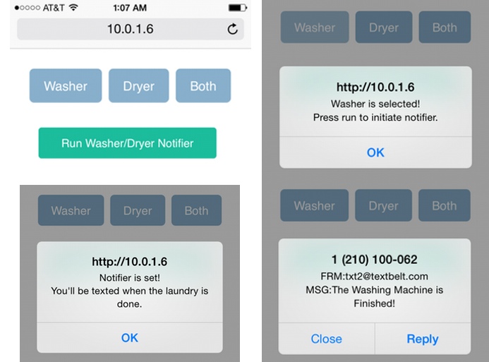 Web Interface and Text Notification