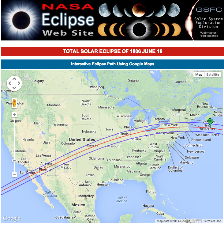 19th century — Total solar eclipse of April 8, 2024