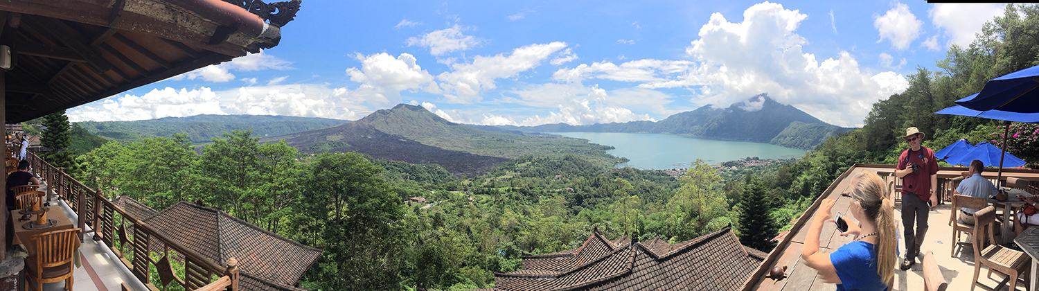 Lake Batur inside the caldera of Batur volcano on the island of bali