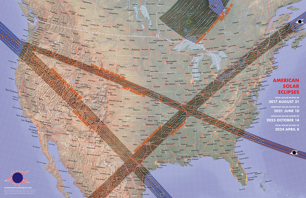 Solar Eclipse 2017 And 2024 Map