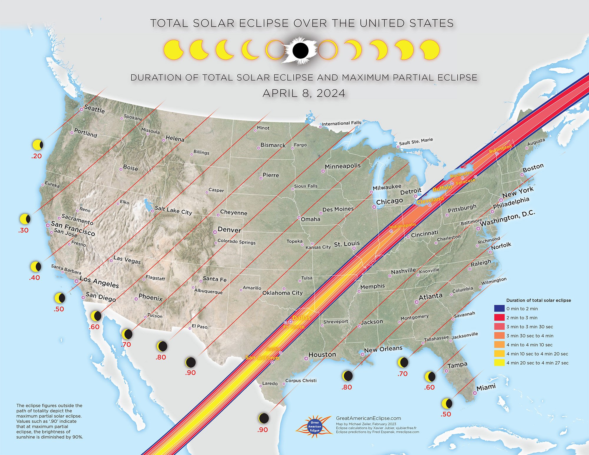 2024 Total Solar Eclipse over the United States — Great American Eclipse