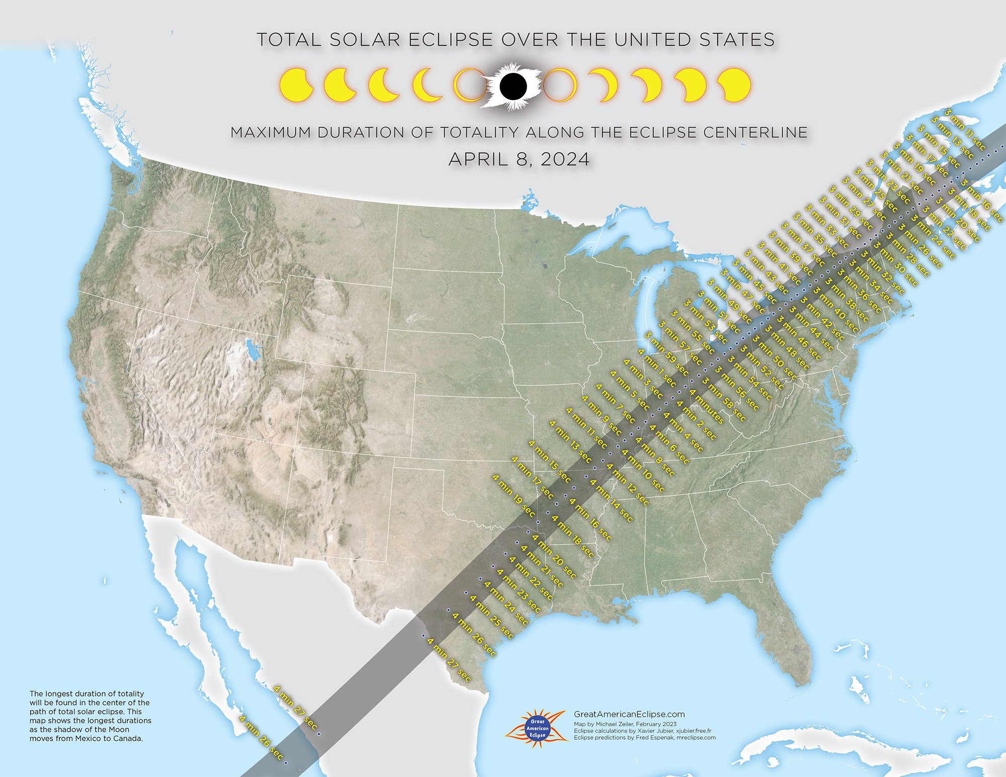 2024 Total Solar Eclipse over the United States — Great American Eclipse