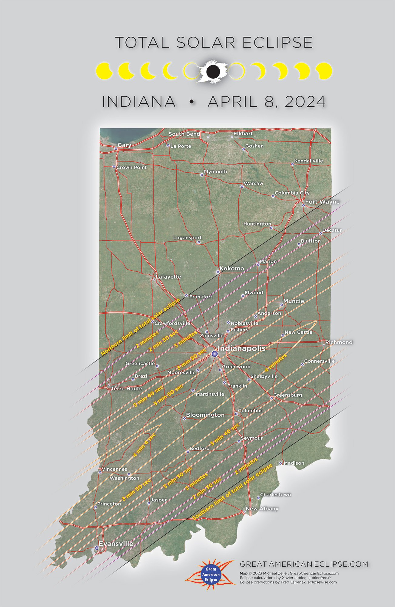 2024 Total Solar Eclipse over the United States — Great American Eclipse