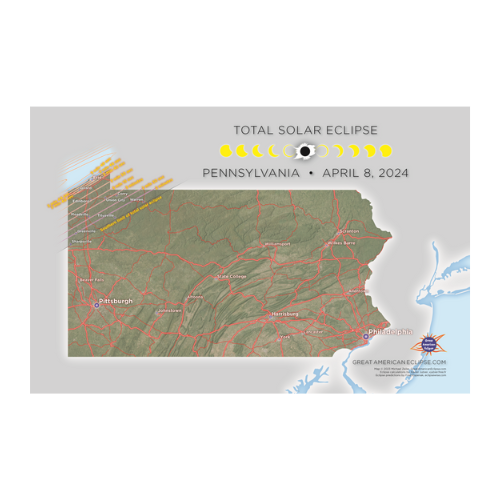 Pennsylvania 2024 State Map — Great American Eclipse
