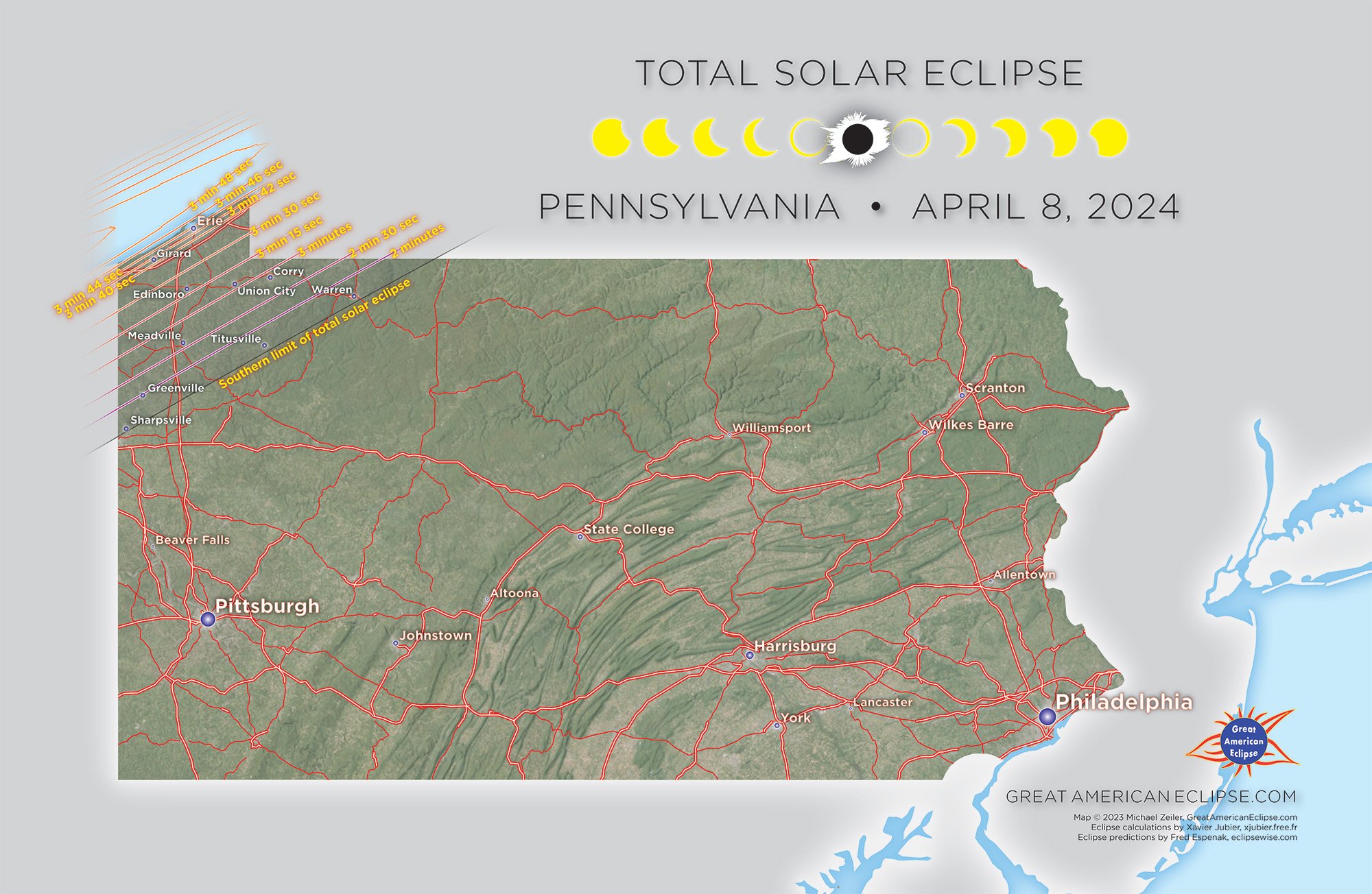 Total Solar Eclipse 2024 Pennsylvania — Great American Eclipse