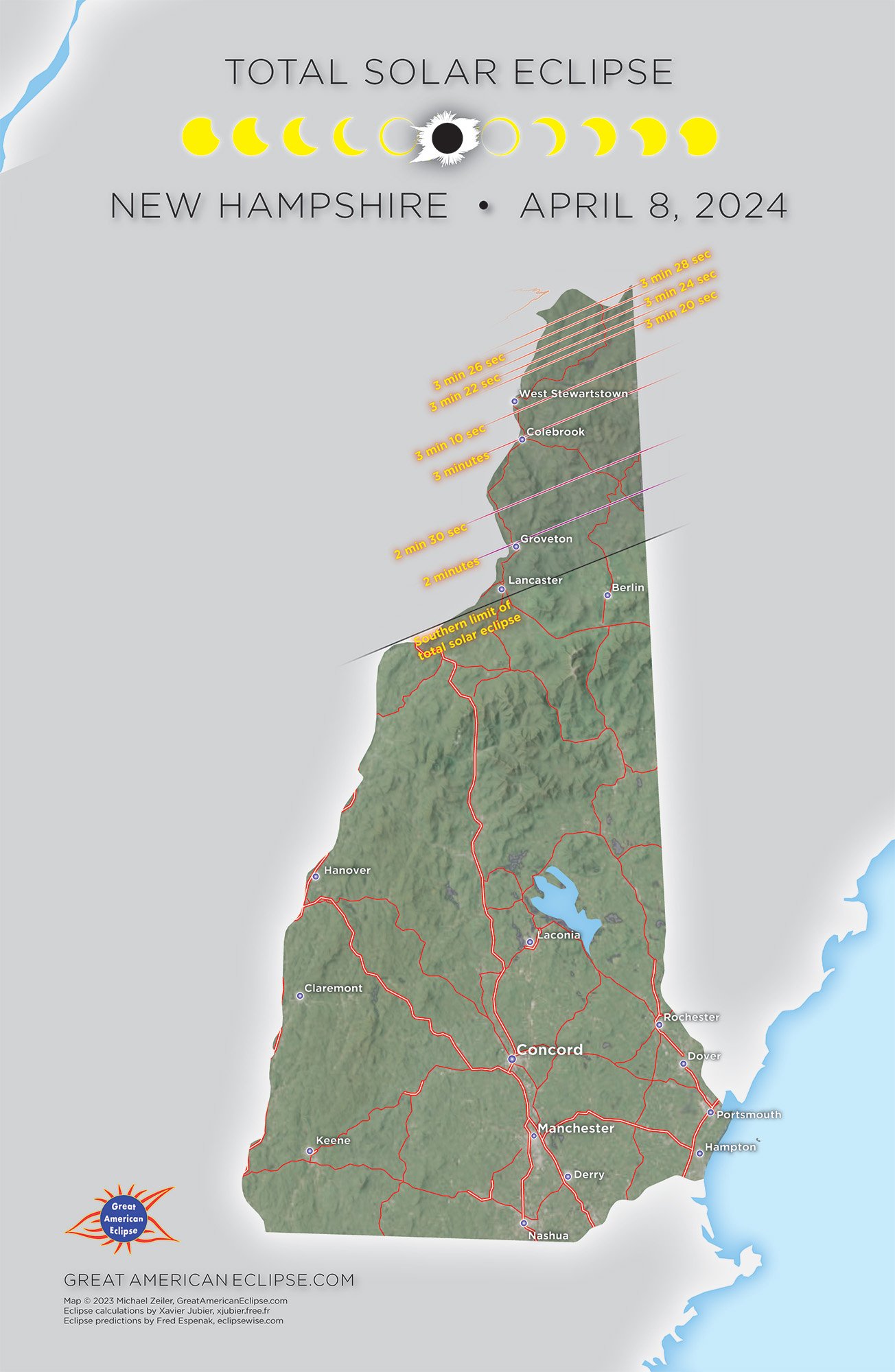 Total Solar Eclipse 2024 New Hampshire — Great American Eclipse