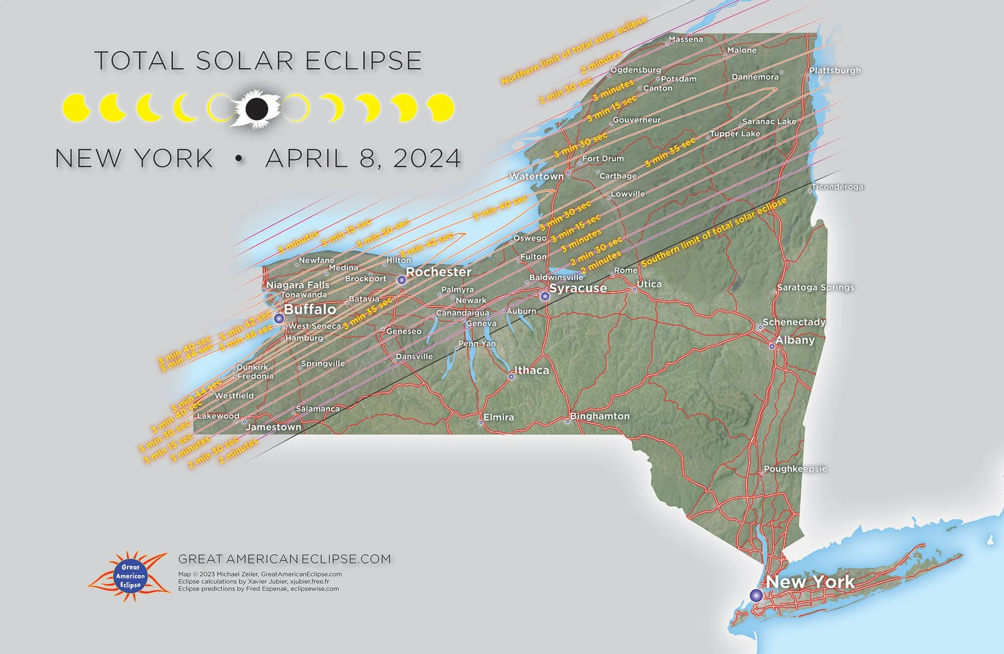 Total Solar Eclipse 2024 New York — Great American Eclipse