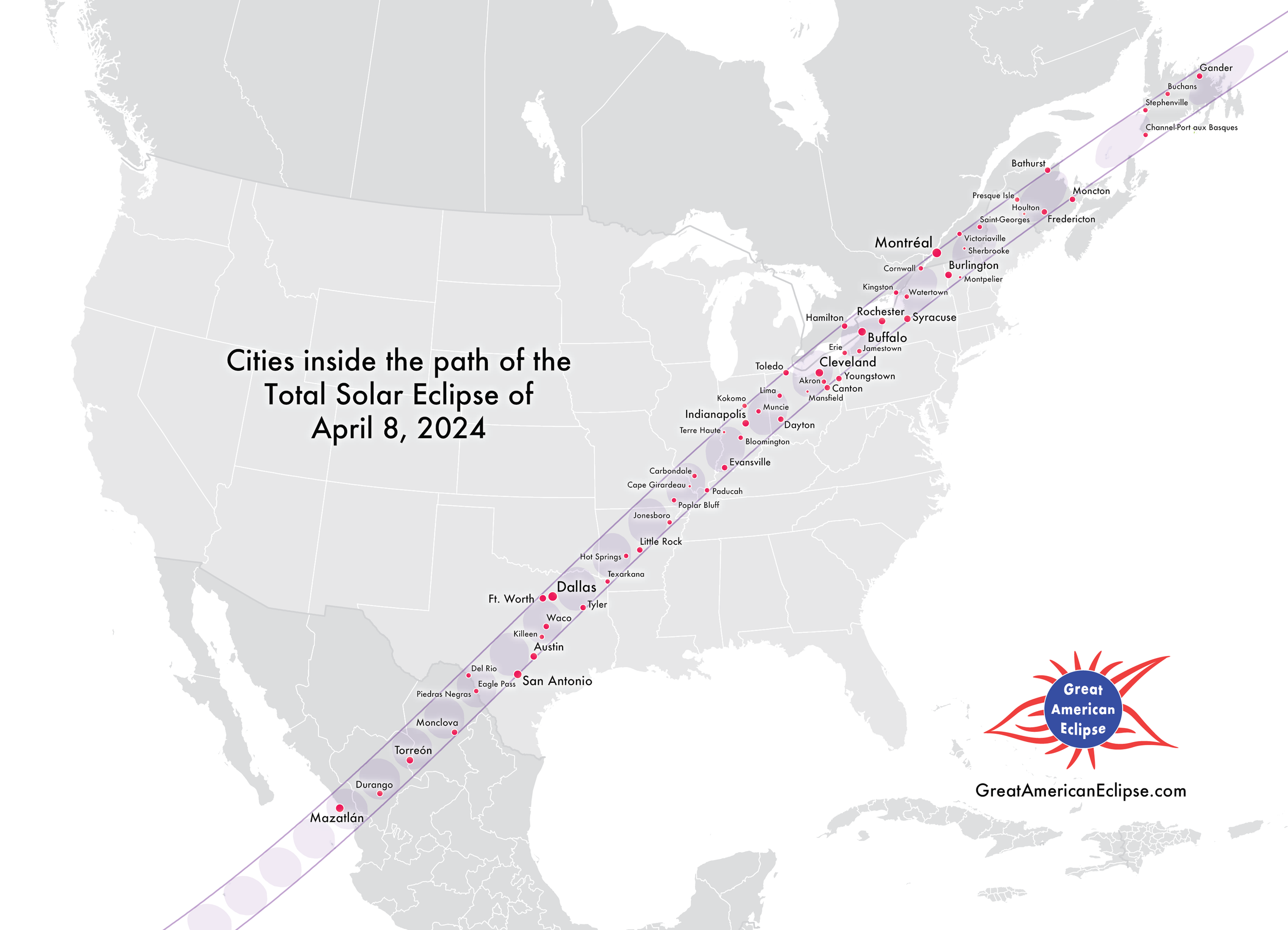 Path Of Totality For The 2024 Solar Eclipse