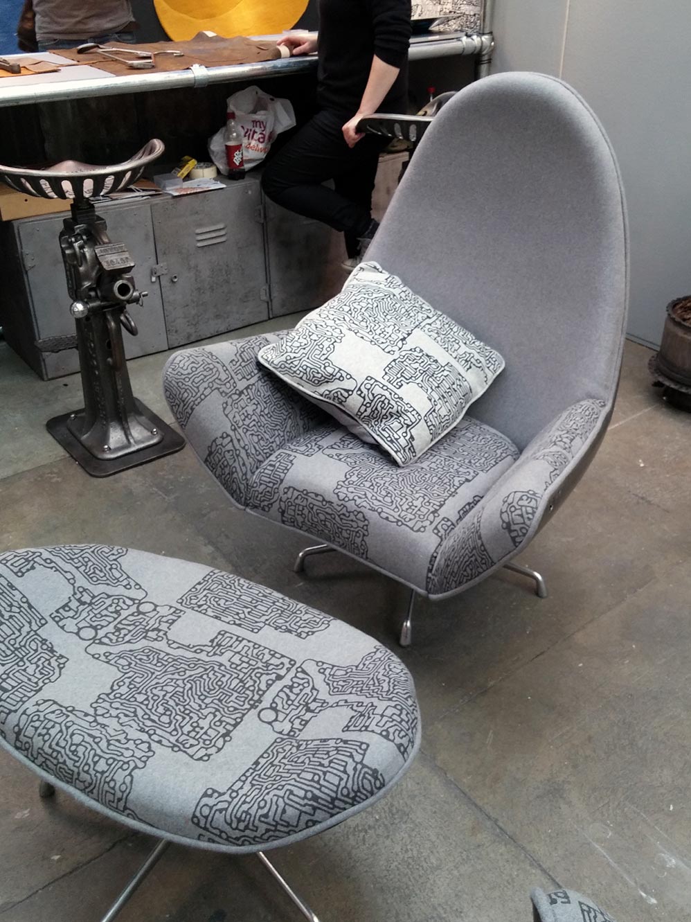 This particular chair by The Rag And Bone Man utilised an old VW bonet for the outer shell. Very Cool!