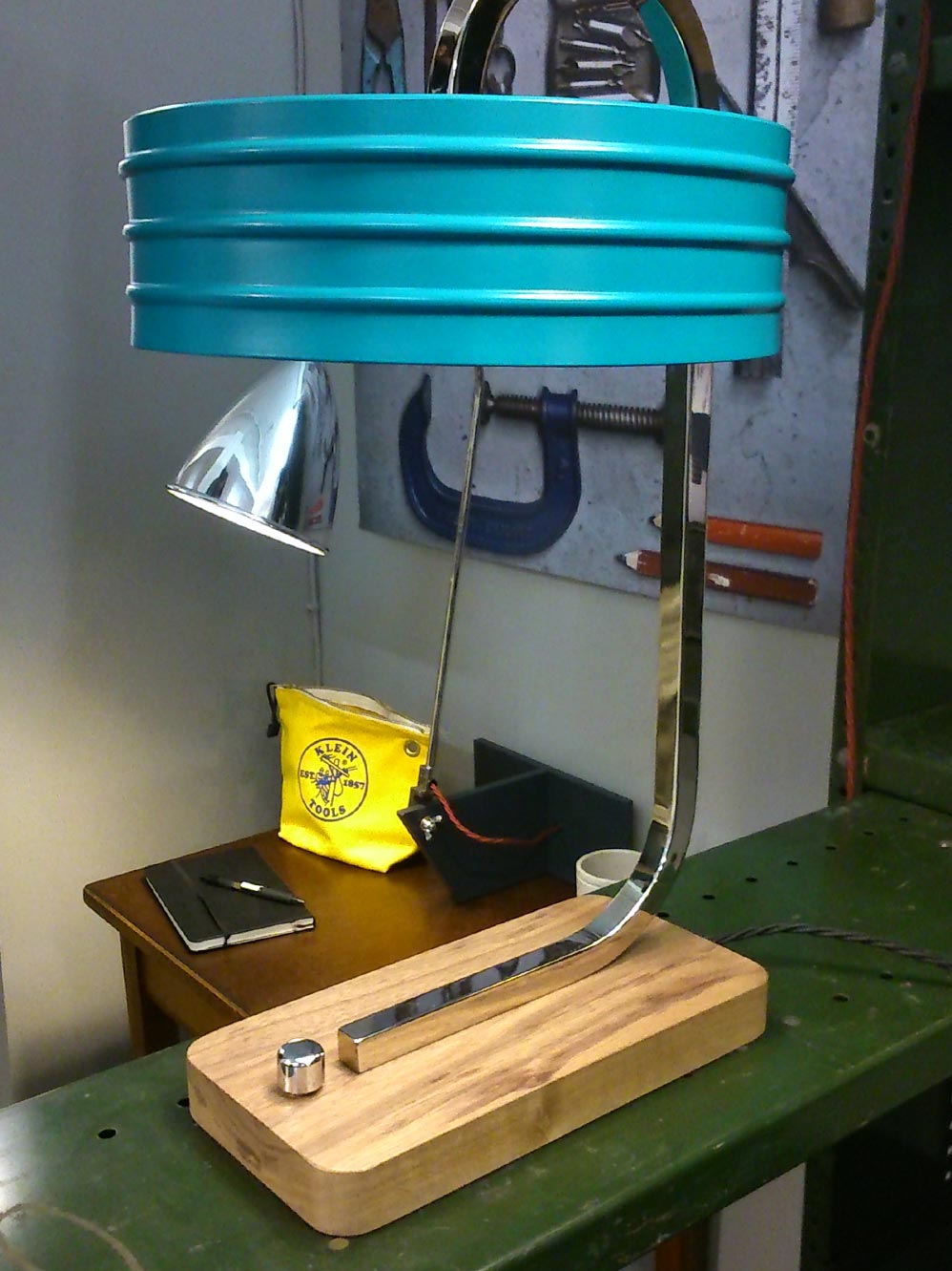  Here's The Otis Lamp by  Nocturne  who produced some fantastic vintage style products. 