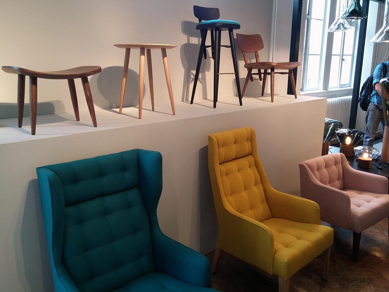   James Design  stood out for us, overall superb range of contemporary products. We especially liked the back feature on the chairs and stools. 