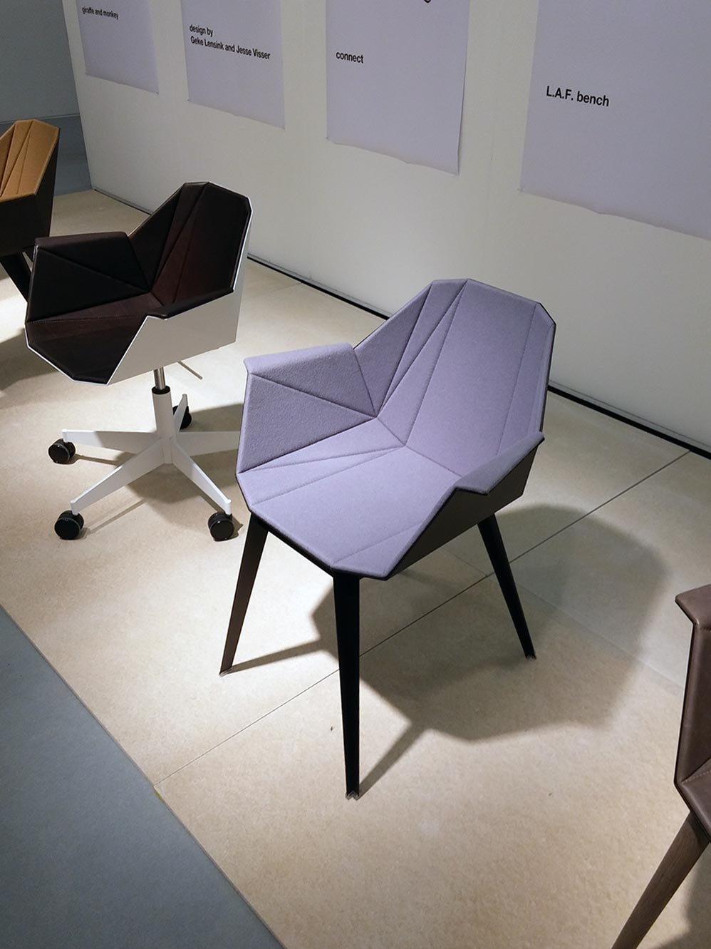 The Alumni Collection by eQ+ utilised geometric / origami like structures to great effect. 