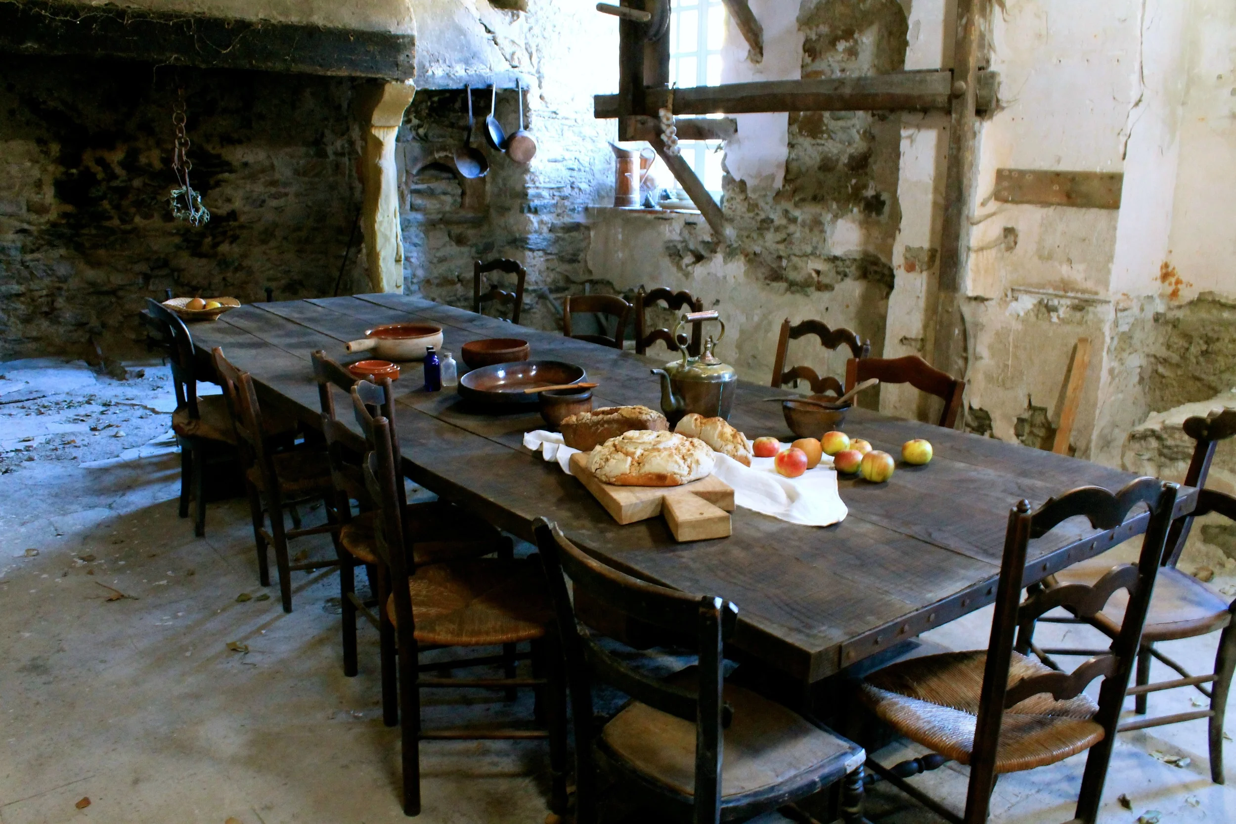 The medieval kitchen was the very first kitchen before the Château was built and the site was a fortress in the 13th Century. 