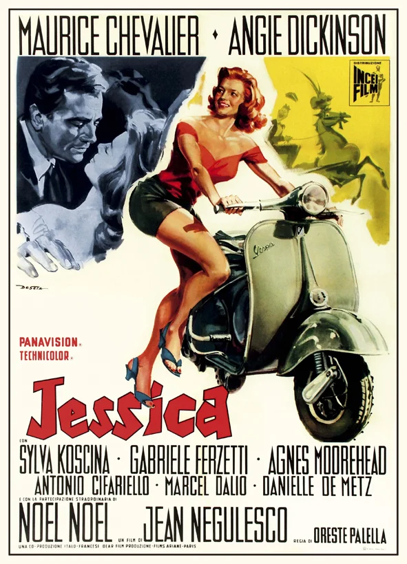 Jessica—played by Angie Dickinson on her Vespa