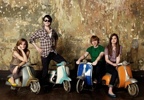 The Harry Potter Cast on Tiny Vespas