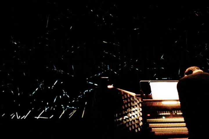 performing at New Music Miami, photo by Nathan Selikoff