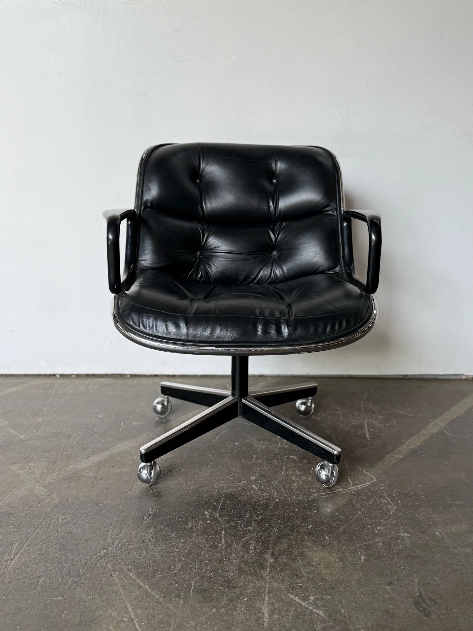 Charles Pollock Leather Desk Chair for Knoll — PATINA NYC