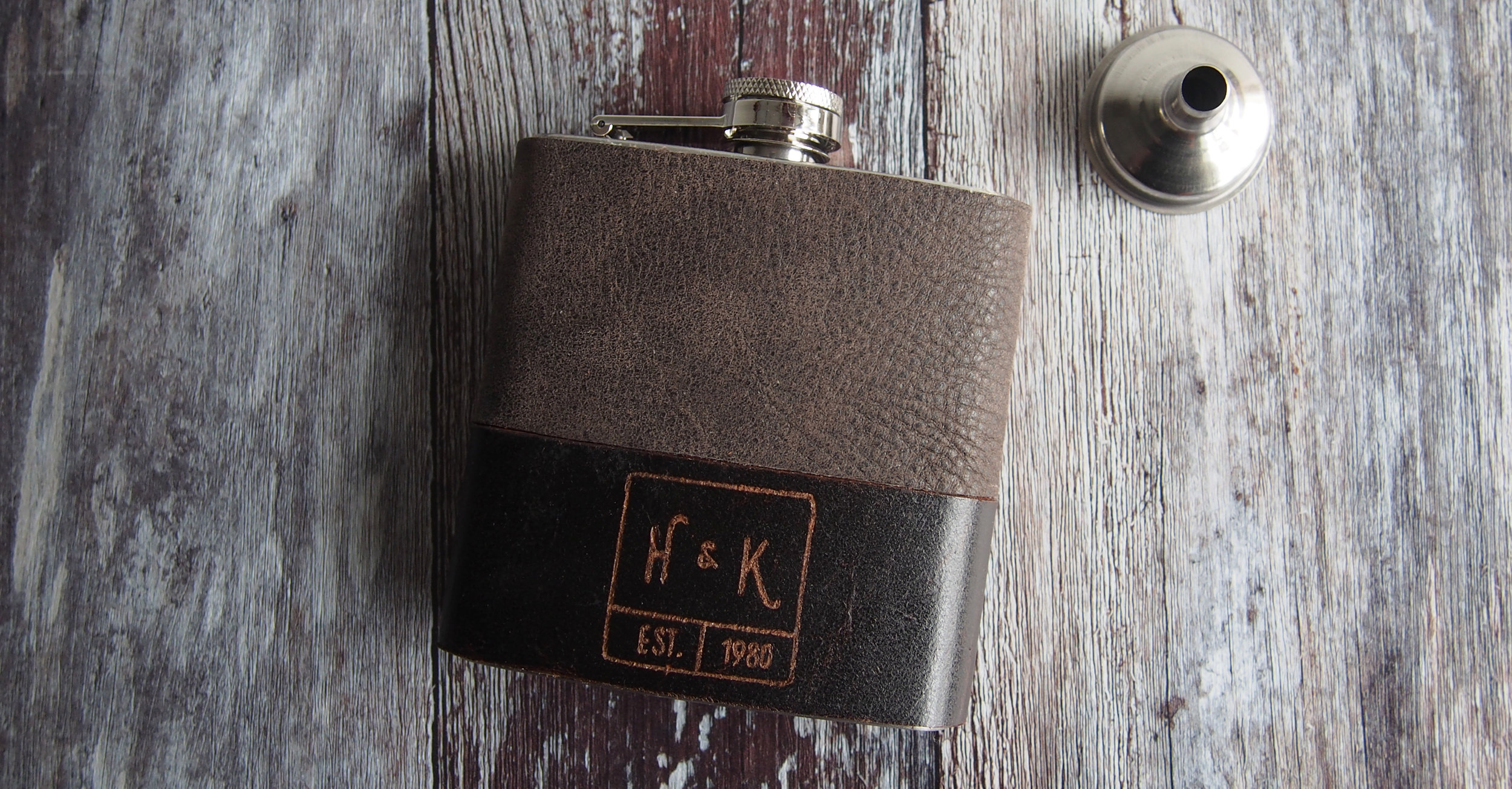 A momento for your wedding day, this monogram flask is perfect for the newly weds. From £35 by HÔRD