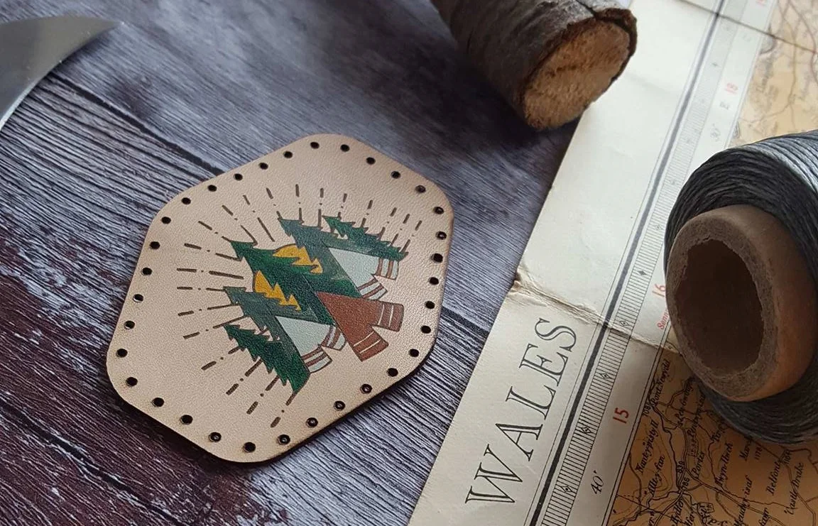 Forest Camping Hand Painted Leather Patch, £7 by HÔRD
