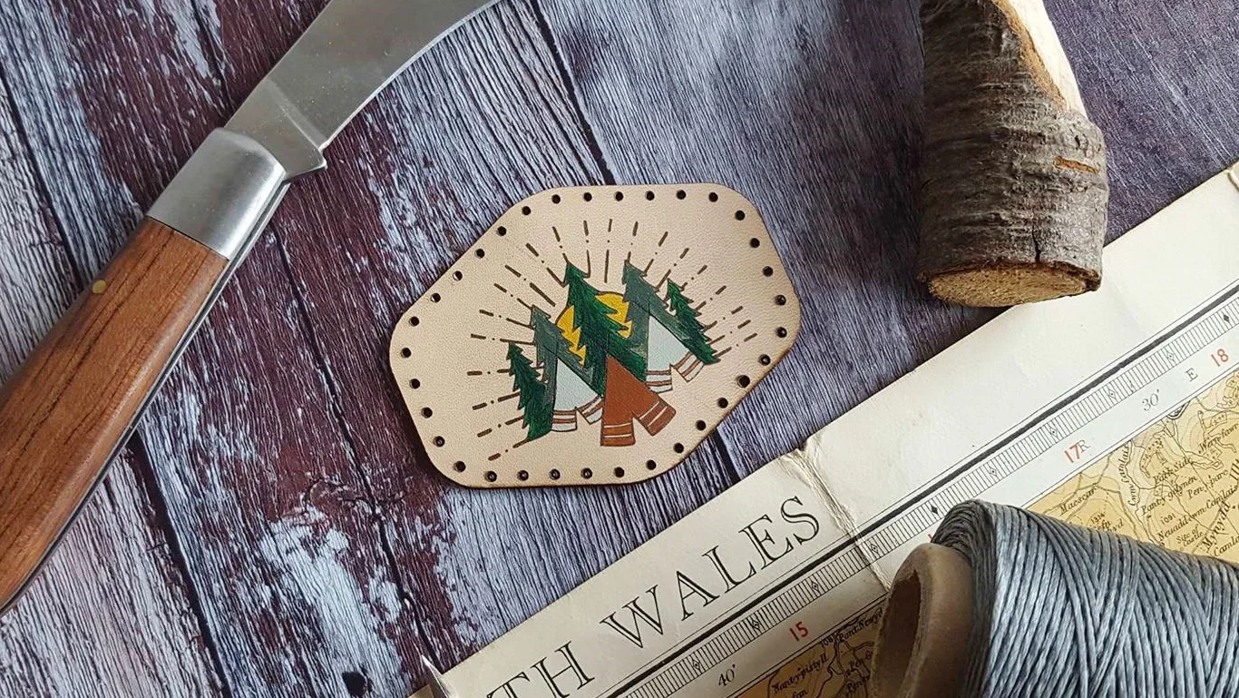 Forest Camping Hand Painted Leather Patch, £7 by HÔRD