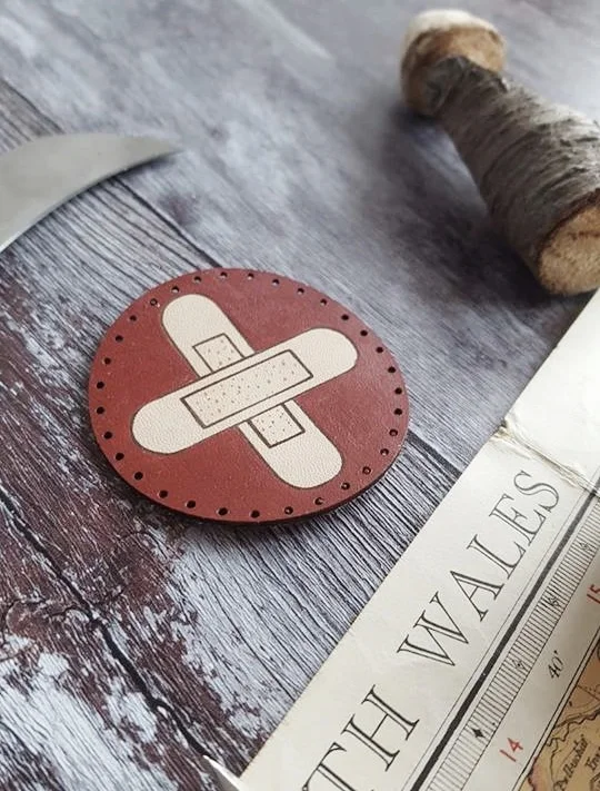 First Aid Hand Painted Leather Patch, £7 by HÔRD