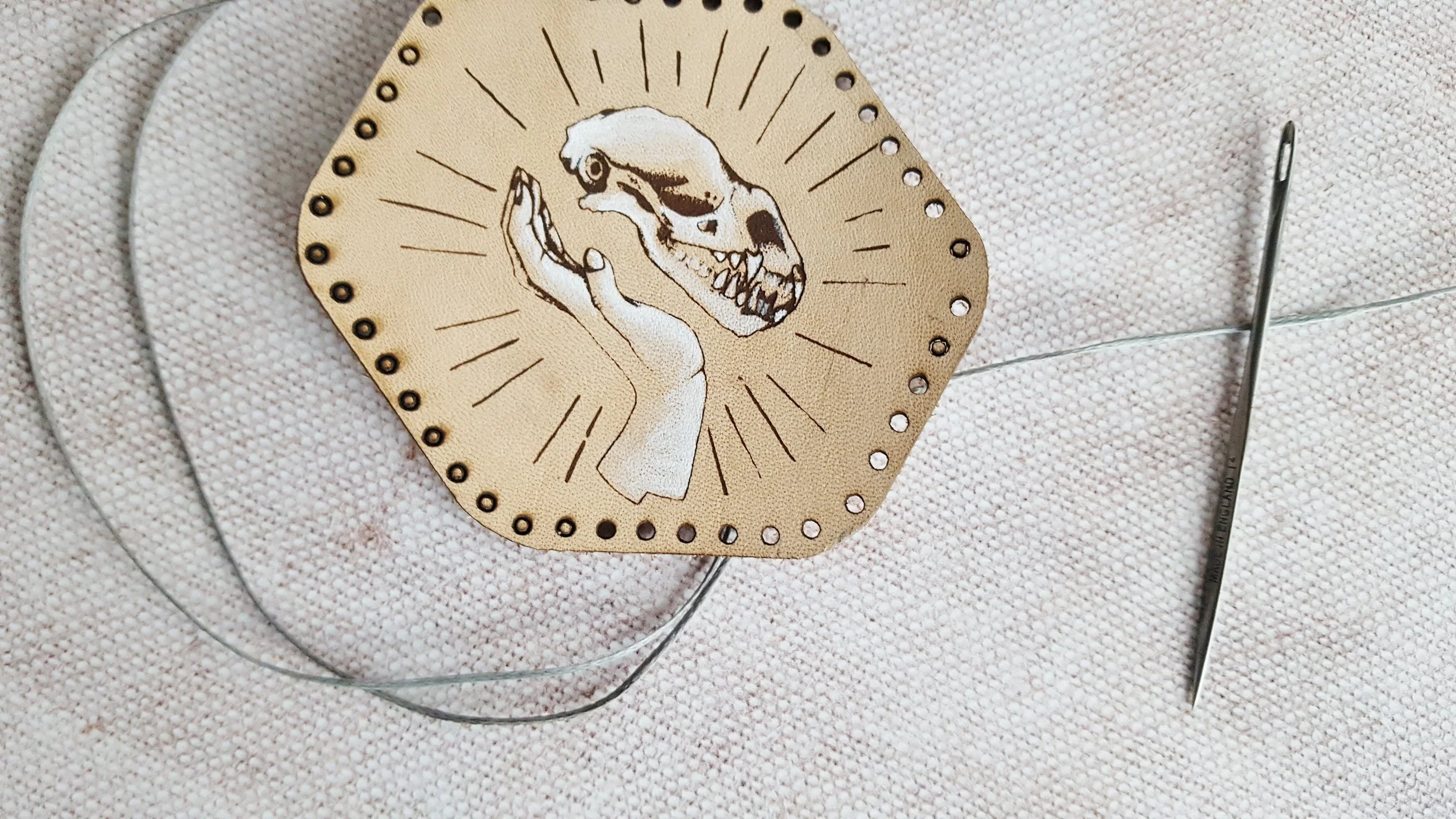 'Levitation' Hand Painted Leather Patch, £7 by HÔRD