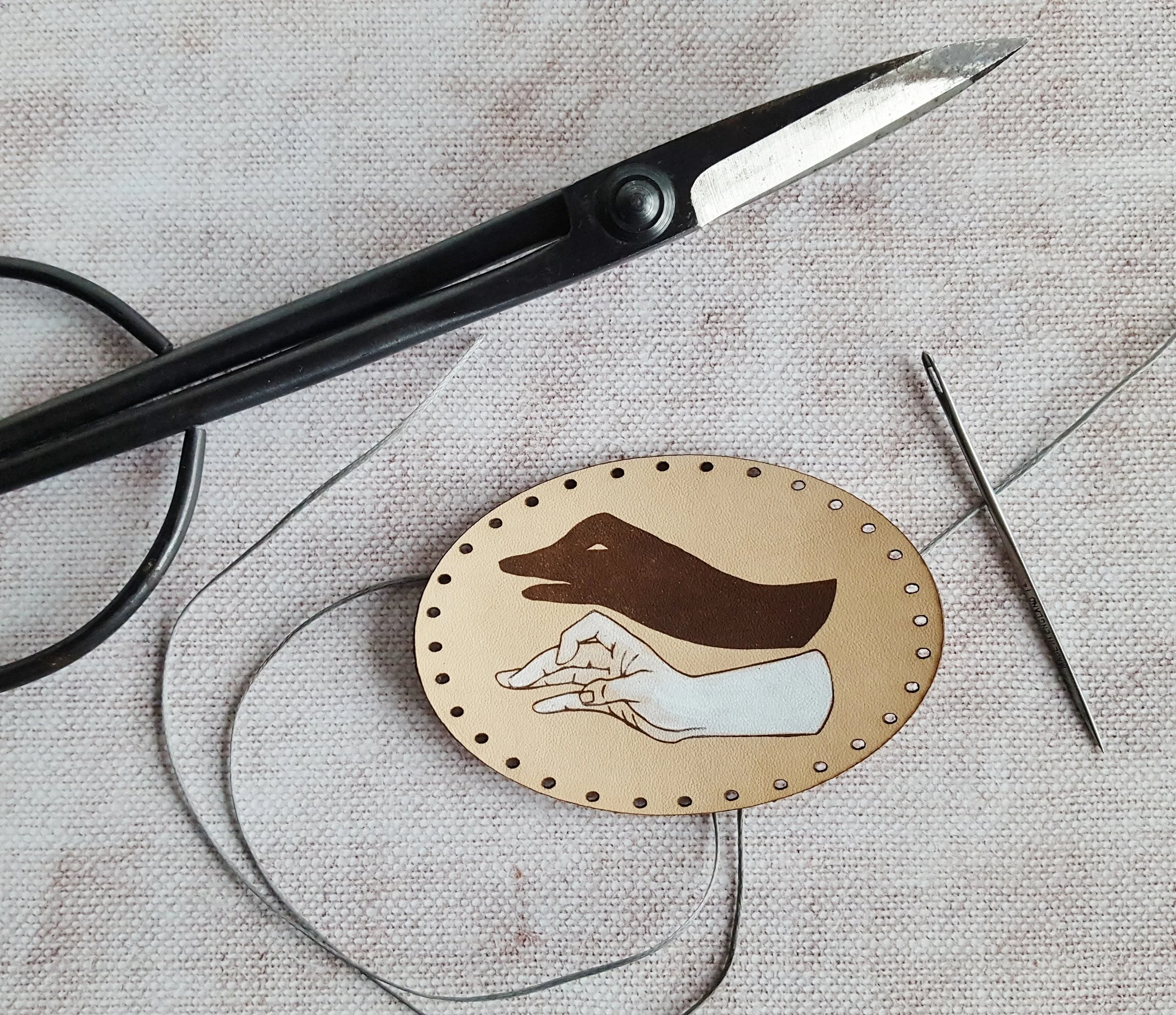 The Goose Shadow Puppet - Hand Painted Leather Patch, £7 by HÔRD