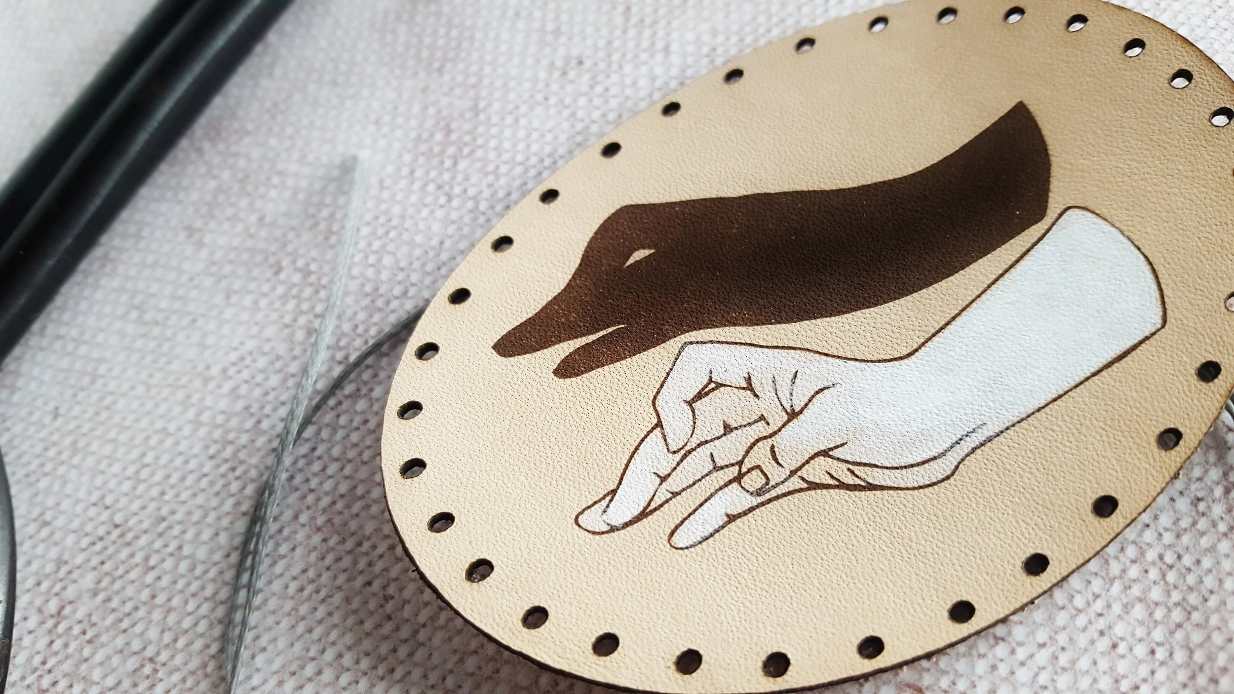 The Goose Shadow Puppet - Hand Painted Leather Patch, £7 by HÔRD