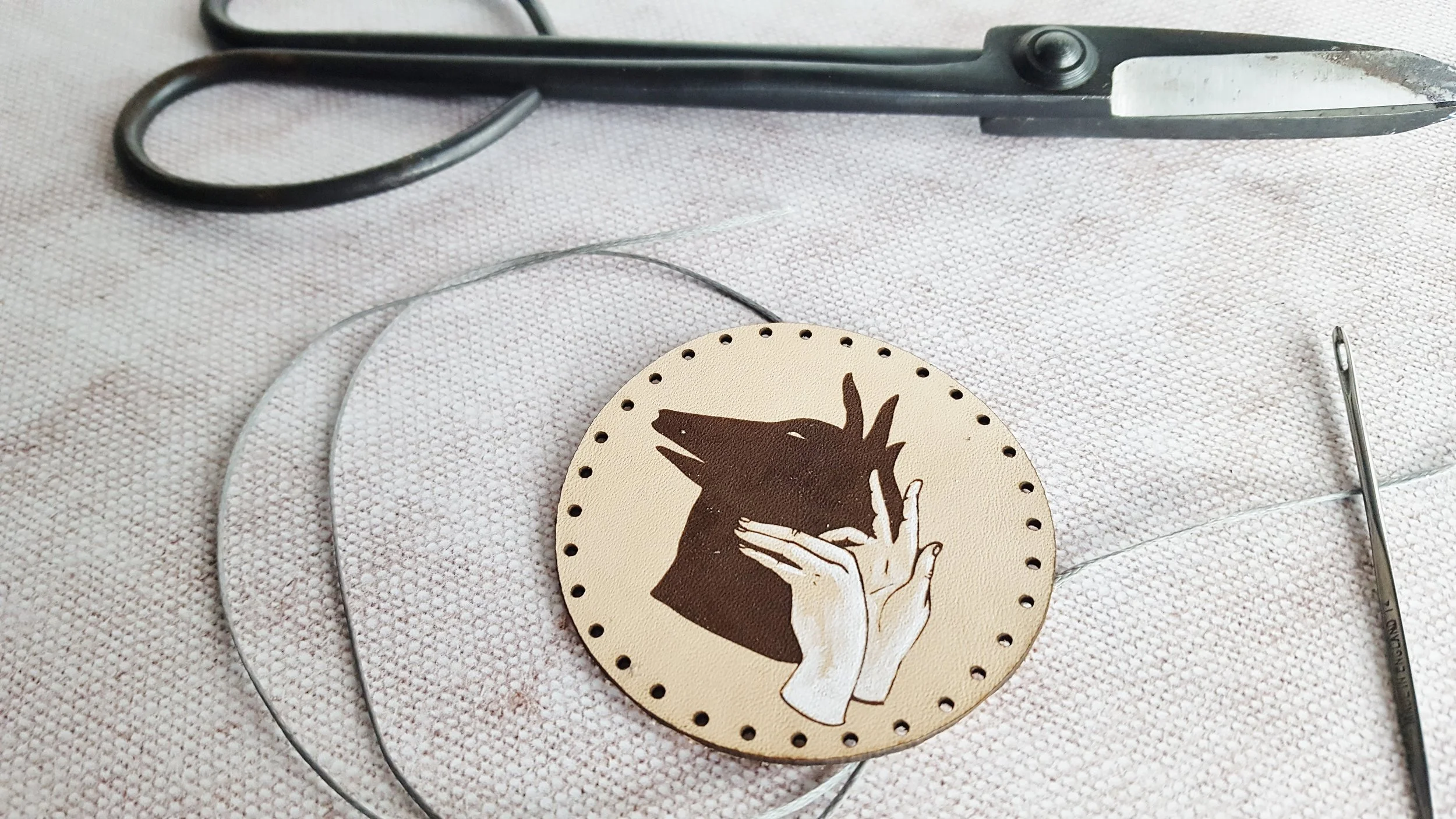The Wolf Shadow Puppet - Hand Painted Leather Patch, £7 by HÔRD