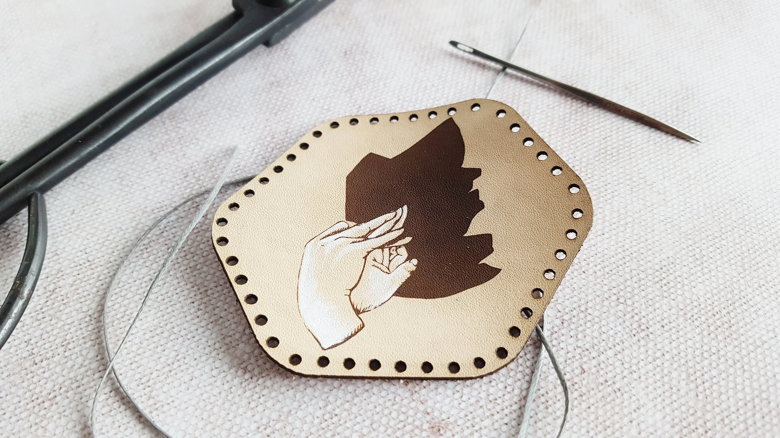 The Hag Shadow Puppet - Hand Painted Leather Patch, £7 by HÔRD