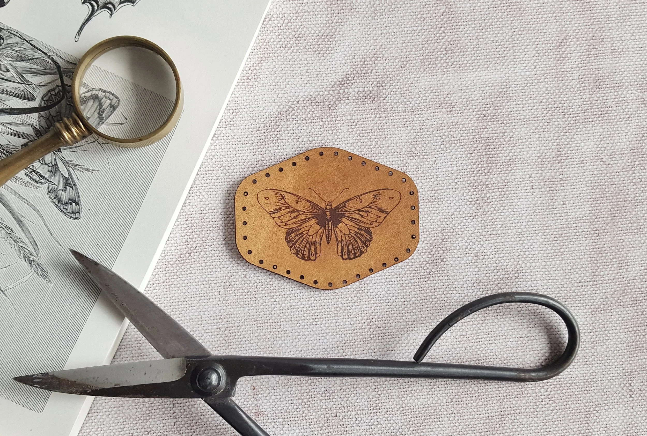 Butterfly Hand Dyed Leather Patch, £7 by HÔRD