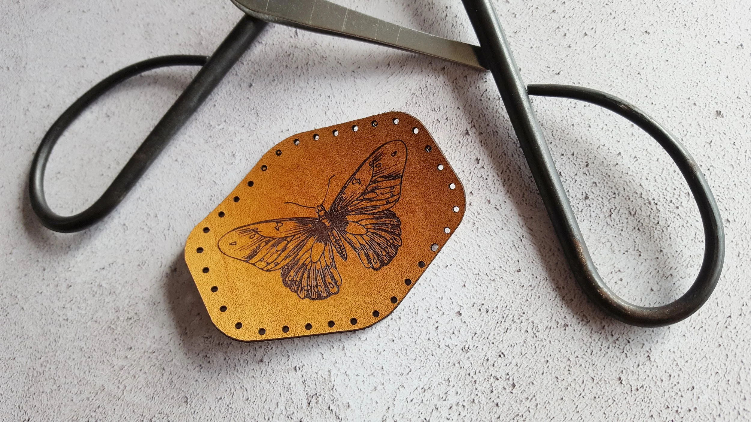 Butterfly Hand Dyed Leather Patch, £7 by HÔRD
