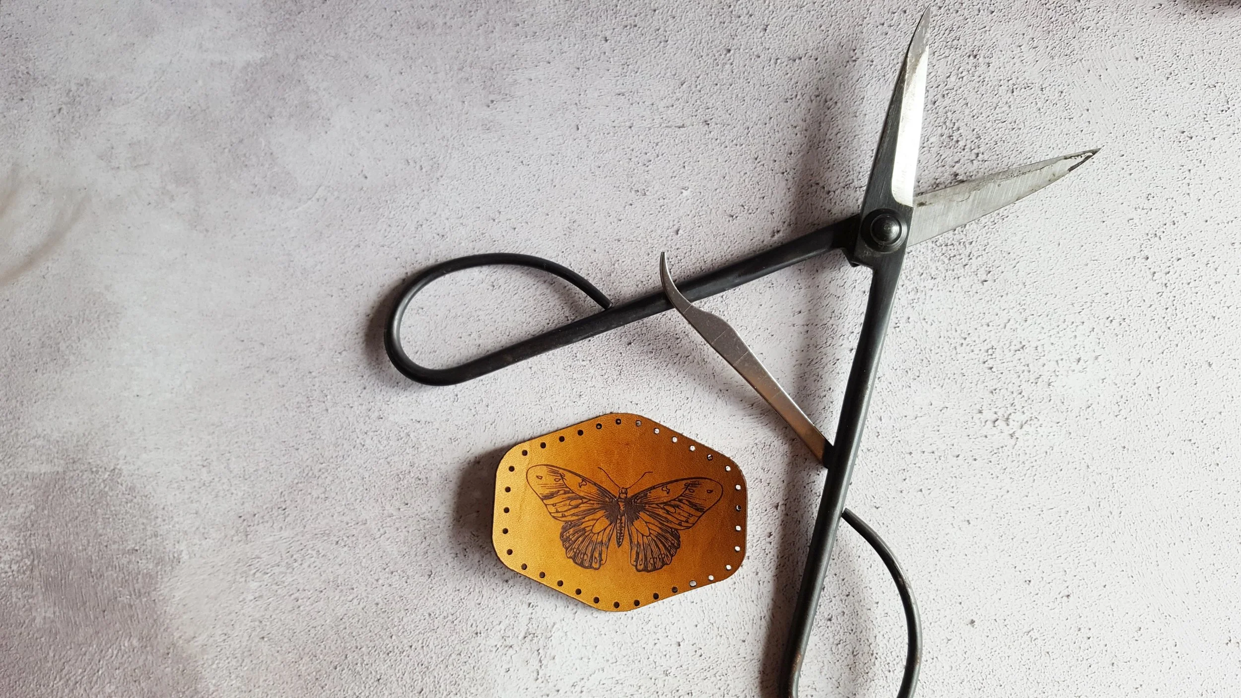 Butterfly Hand Dyed Leather Patch, £7 by HÔRD