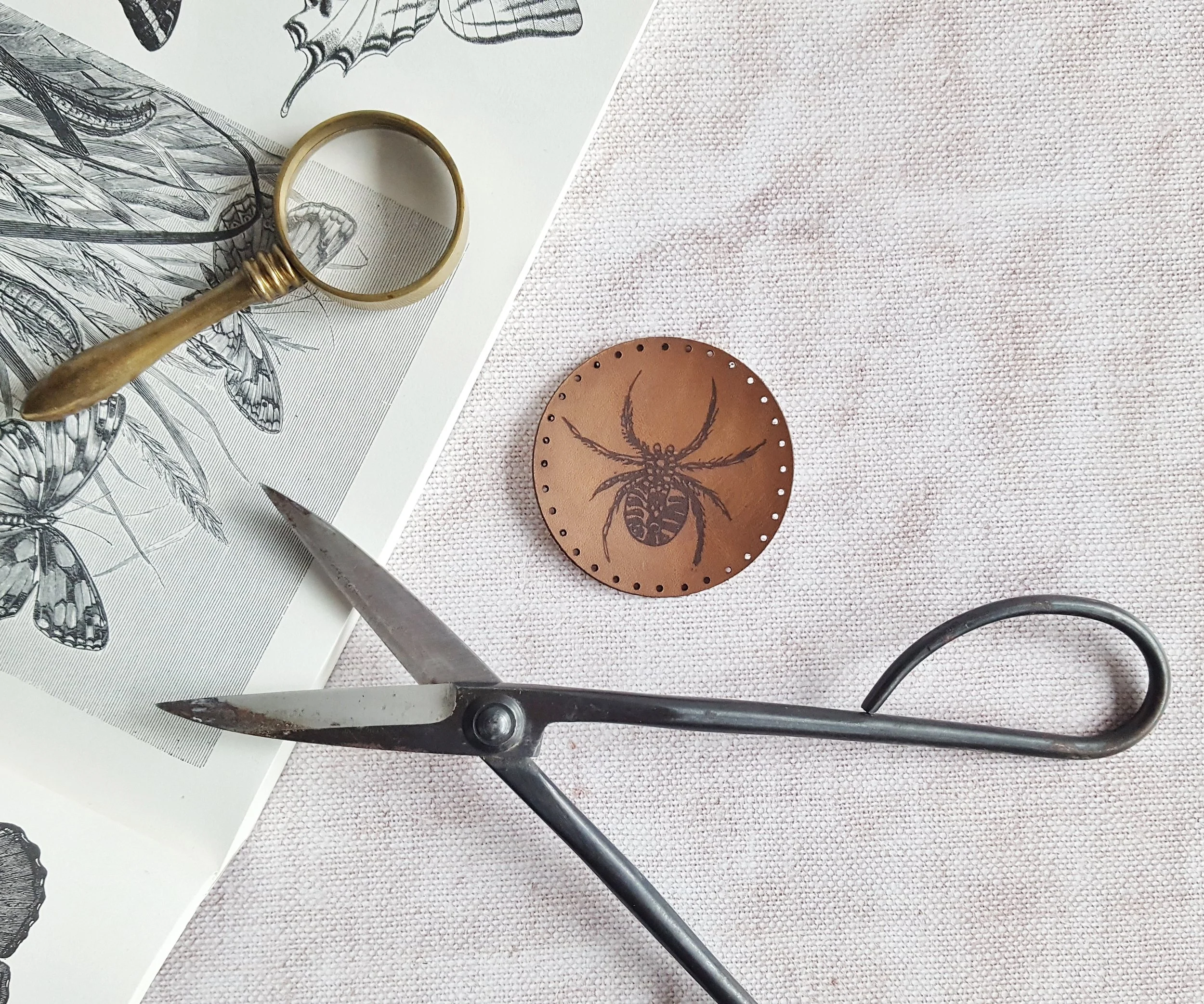 Spider Hand Dyed Leather Patch, £7 by HÔRD