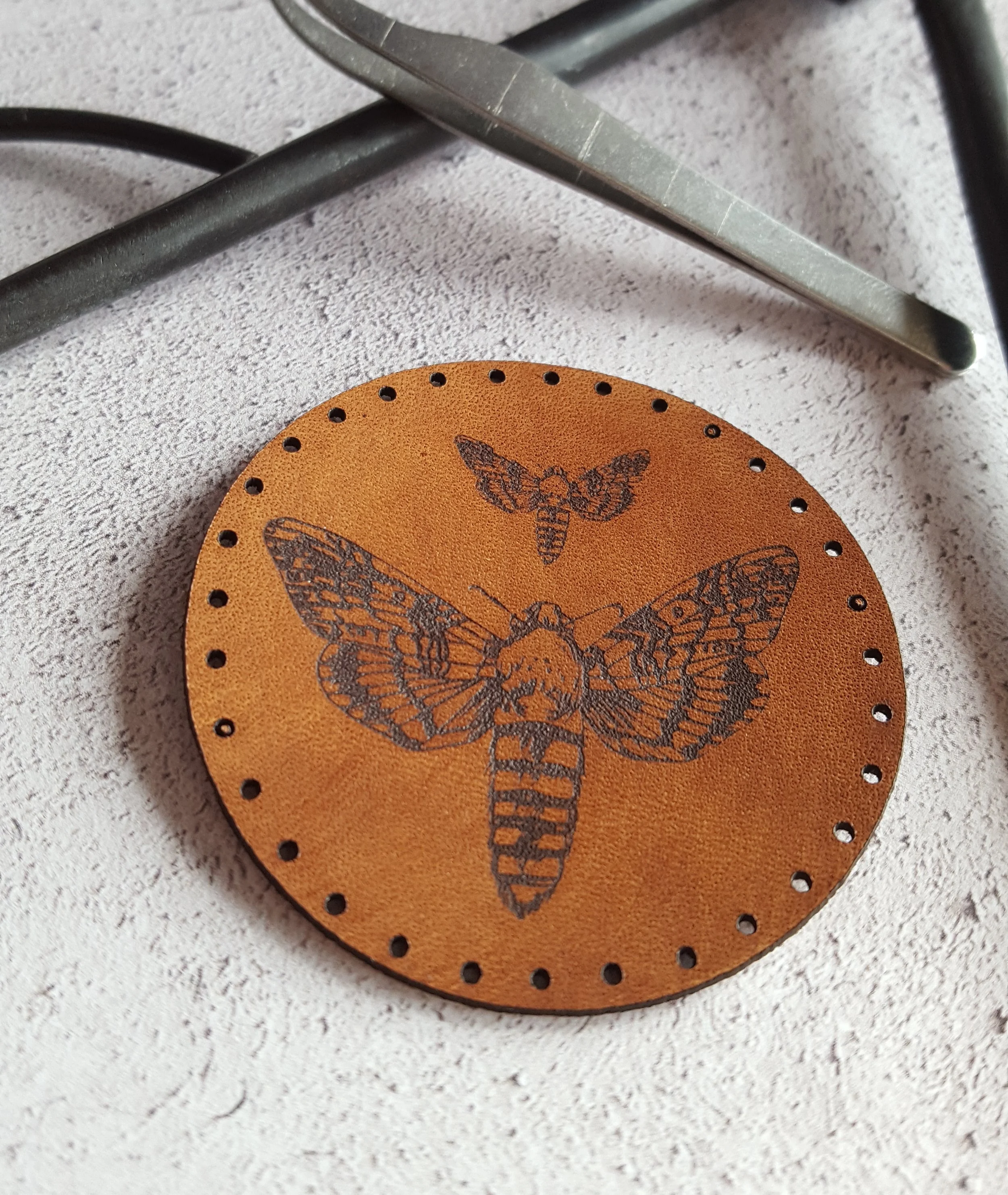 Moth Hand Dyed Leather Patch, £7 by HÔRD