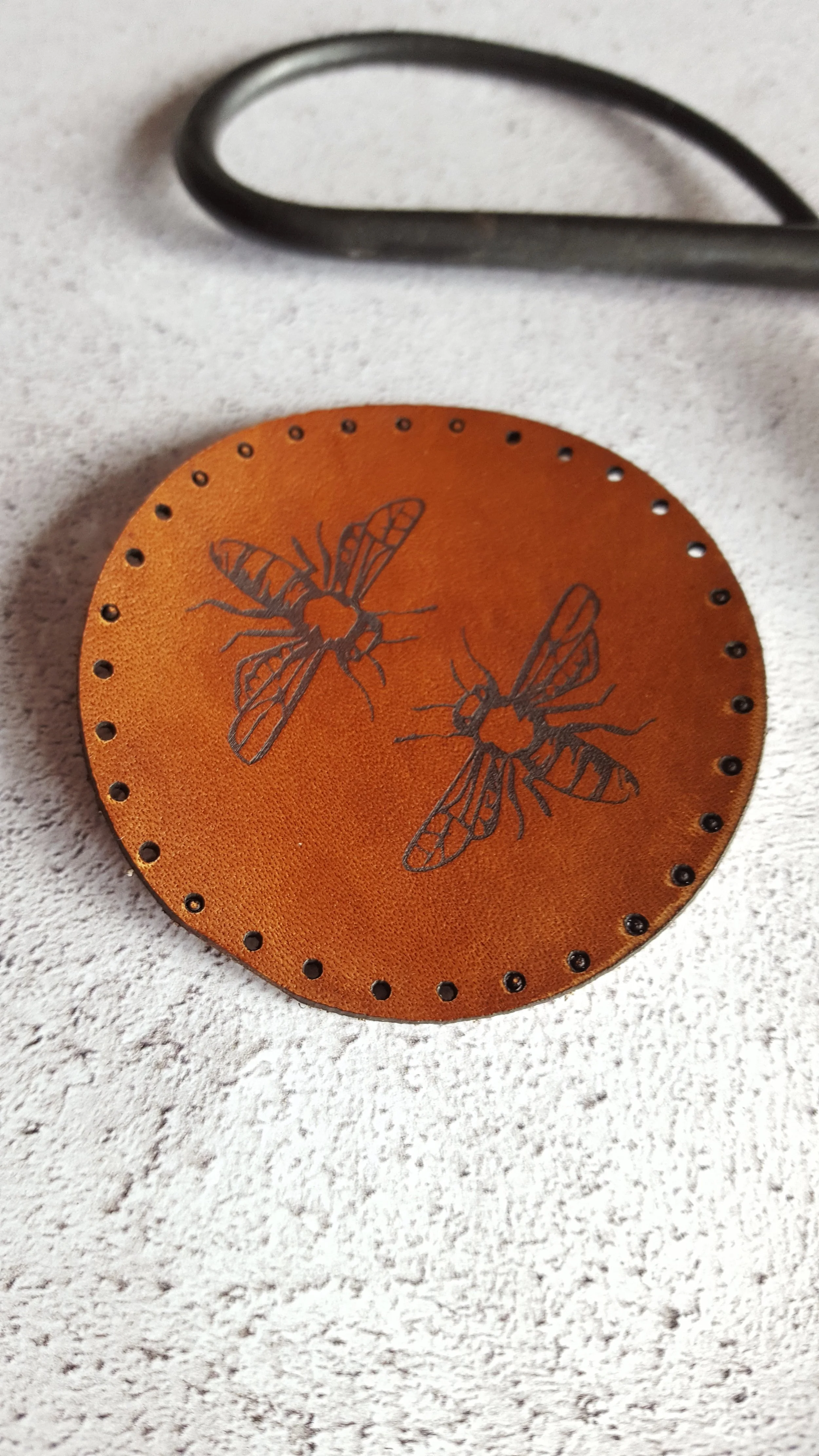 Bees Hand Dyed Leather Patch, £7 by HÔRD