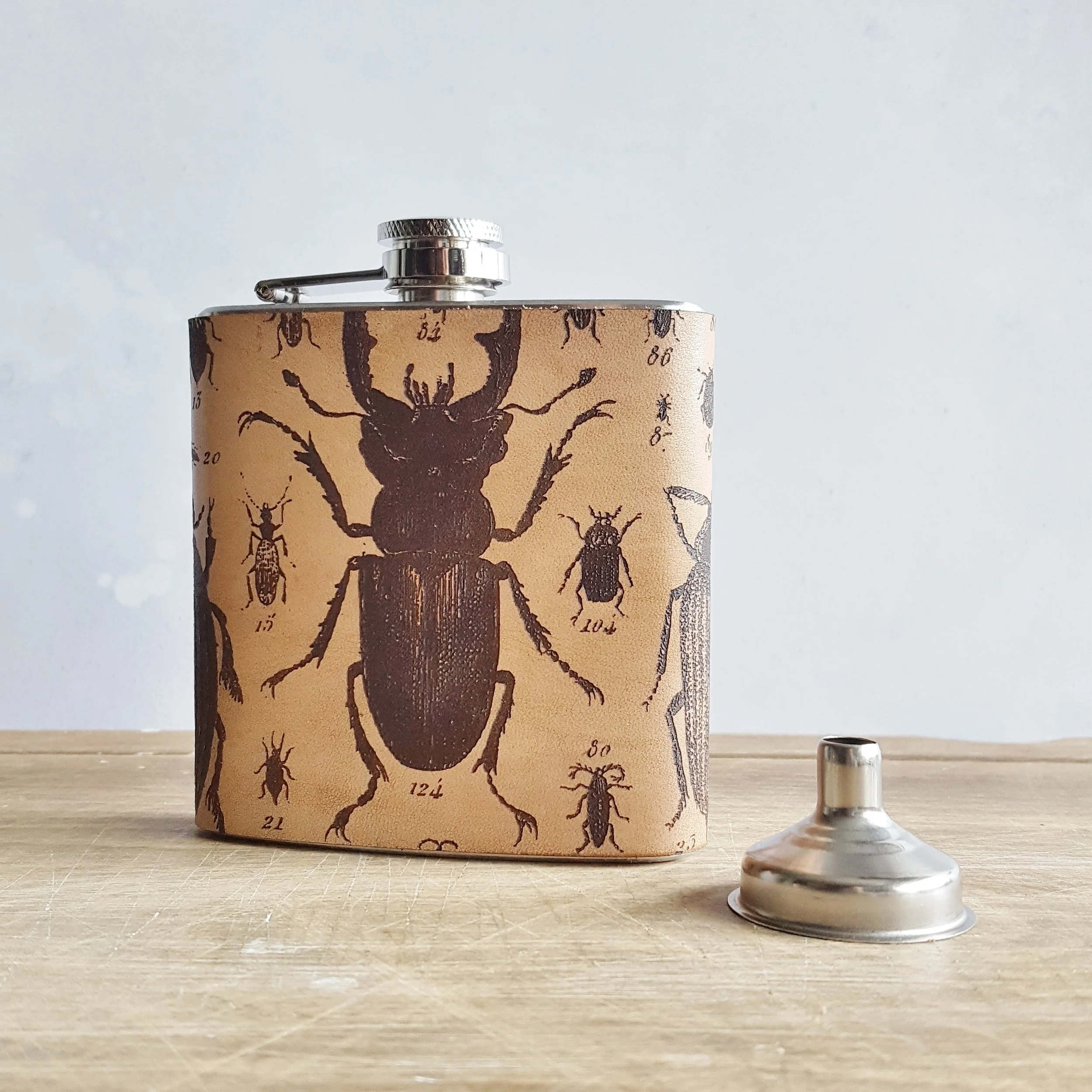 The Entomology Leather Hip Flask - £60.00 by HÔRD