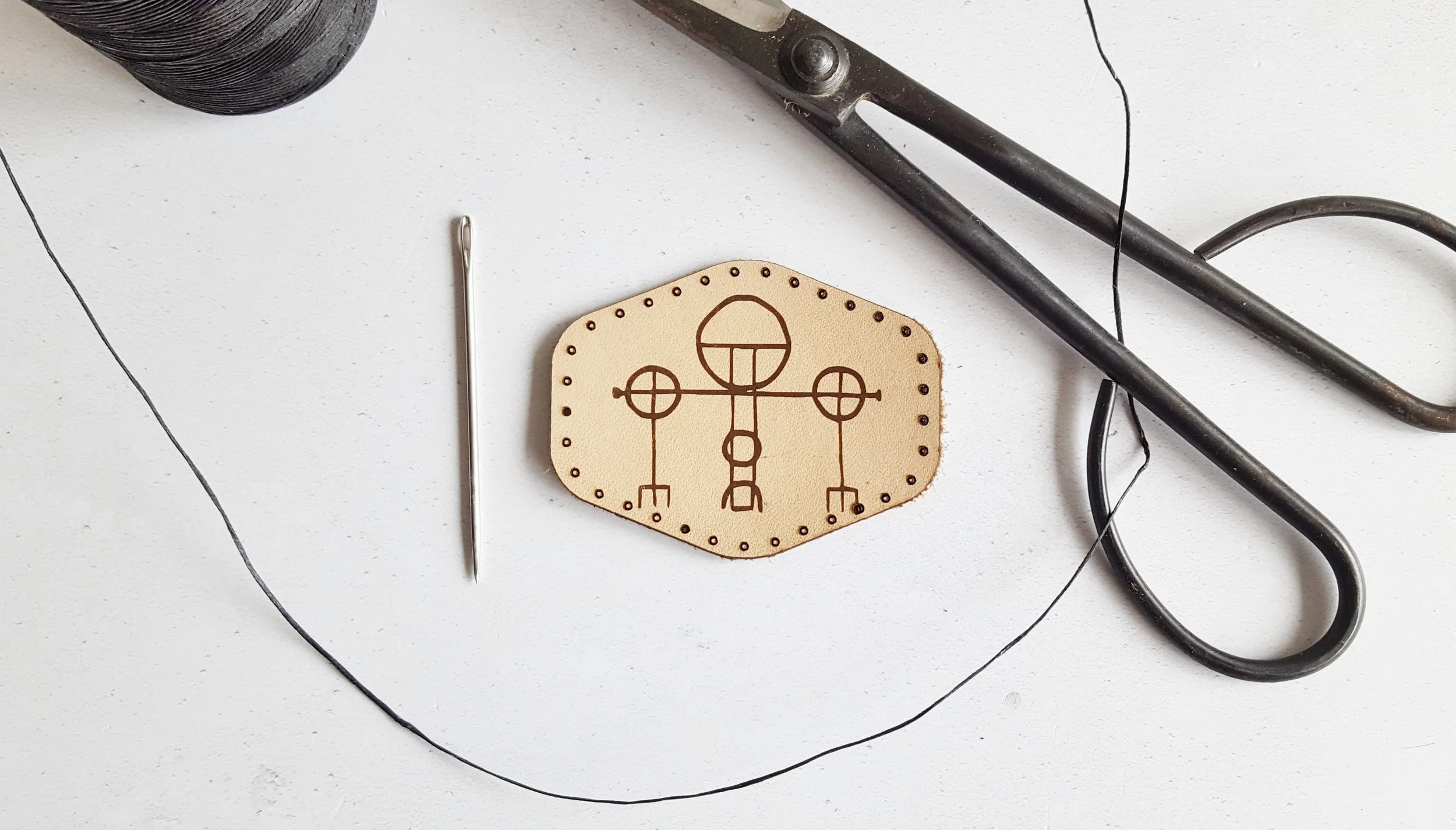 Icelandic Magical Stave Leather Patch - £4 - HÔRD©