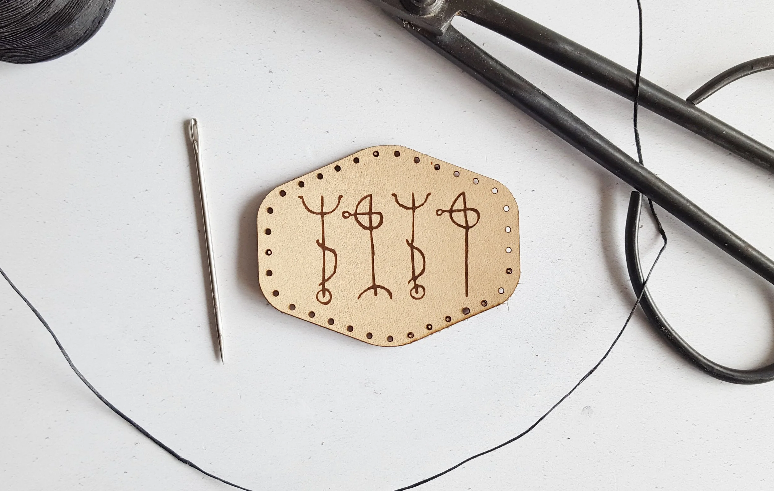 Icelandic Magical Stave Leather Patch - £4 - HÔRD©