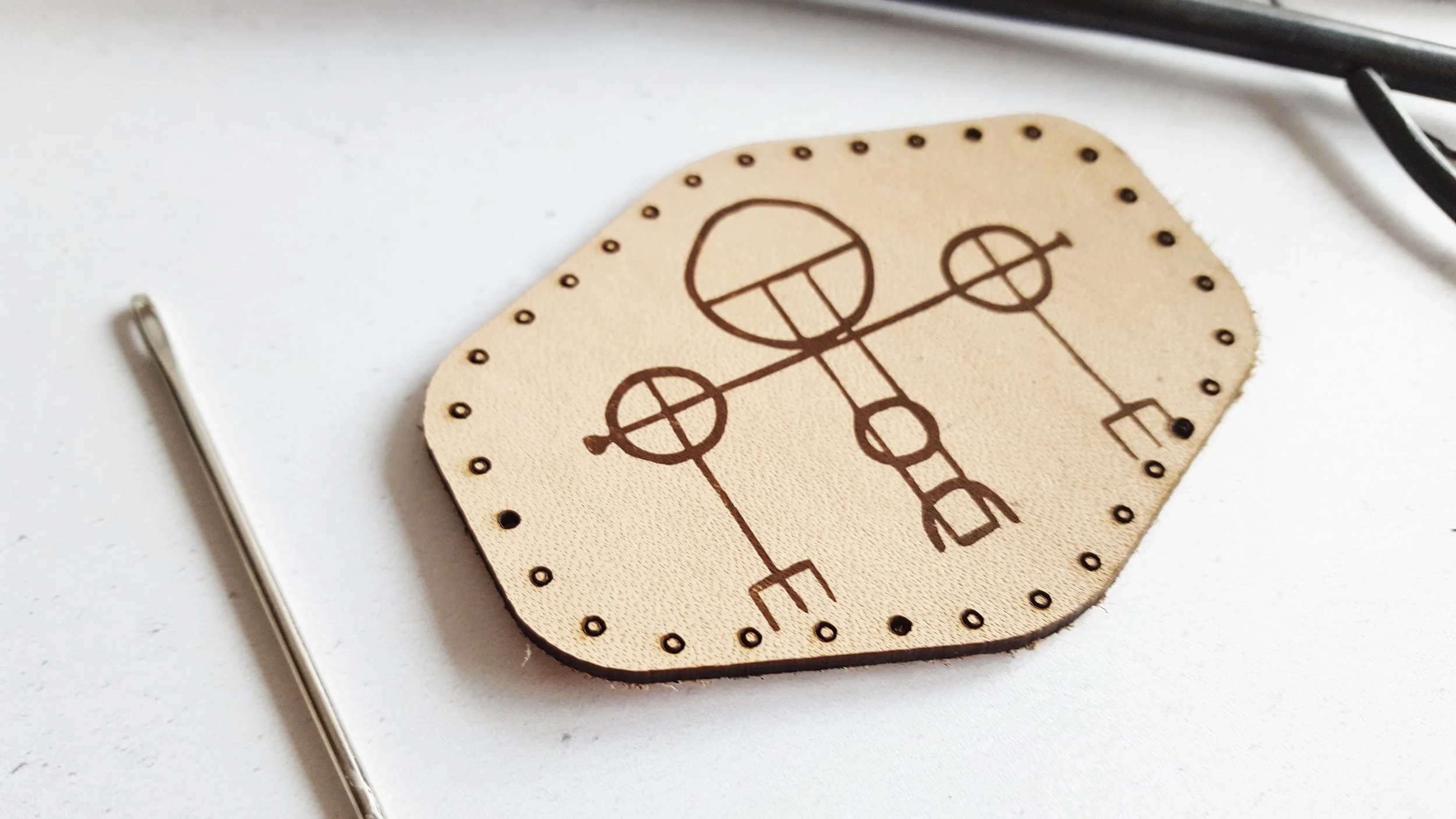 Icelandic Magical Stave Leather Patch - £4 - HÔRD©